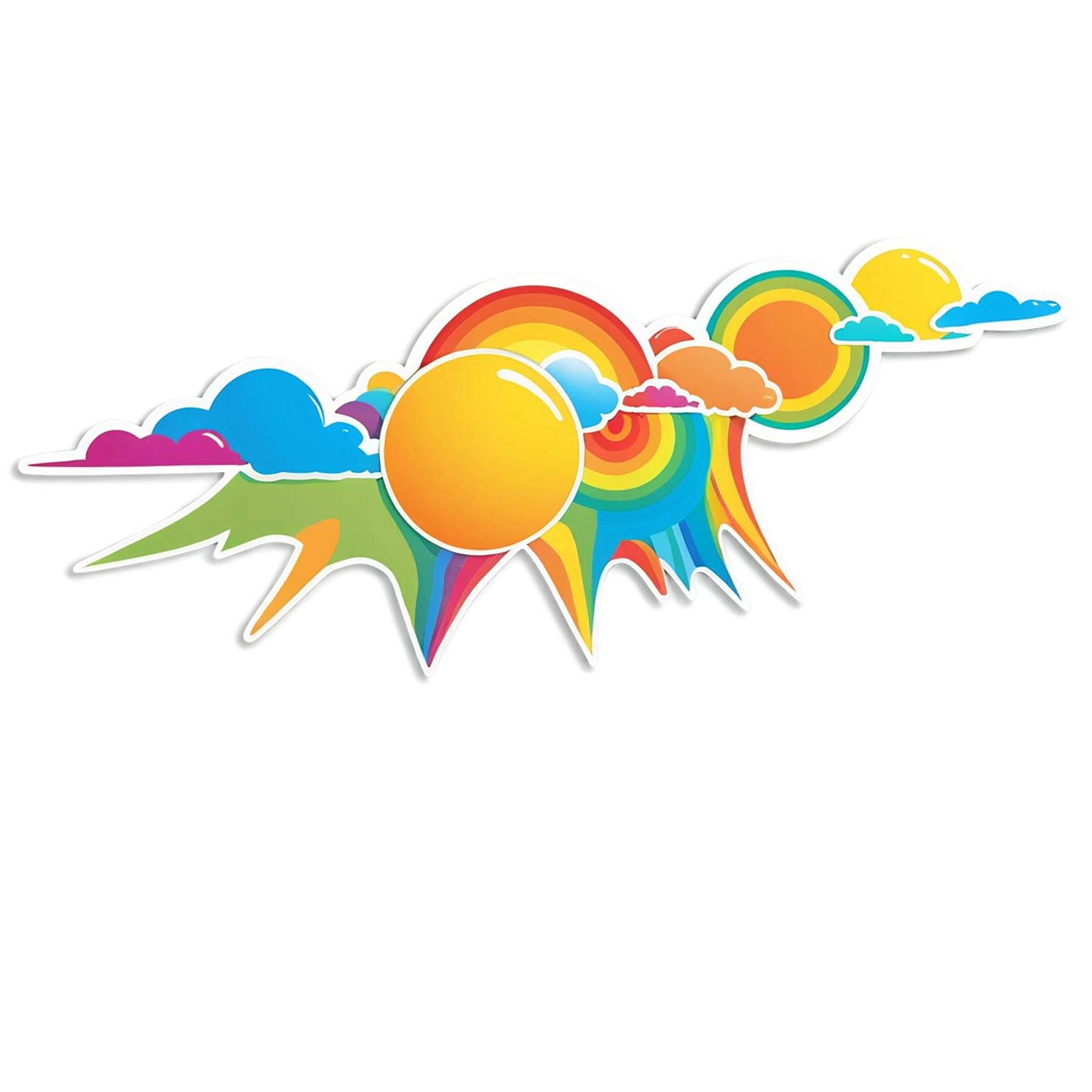 Rainbow cute sticker isolated on transparent background #21483