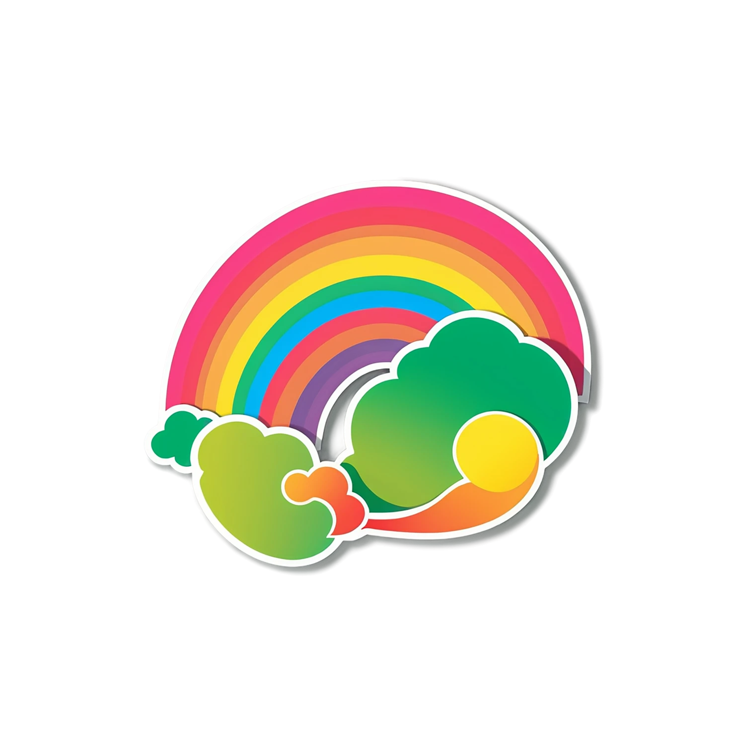 Rainbow cute sticker isolated on transparent background #21486