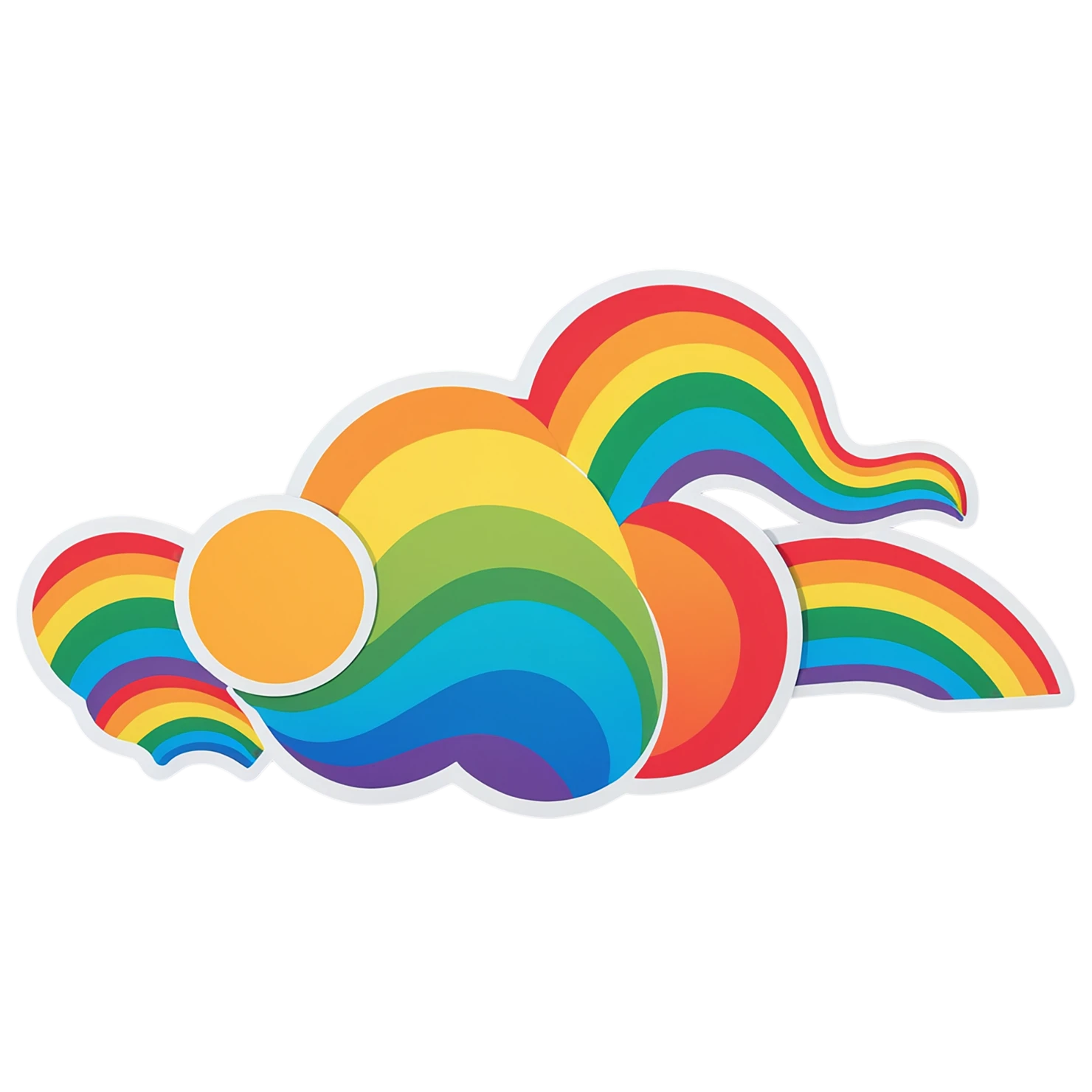 Rainbow cute sticker isolated on transparent background #21489