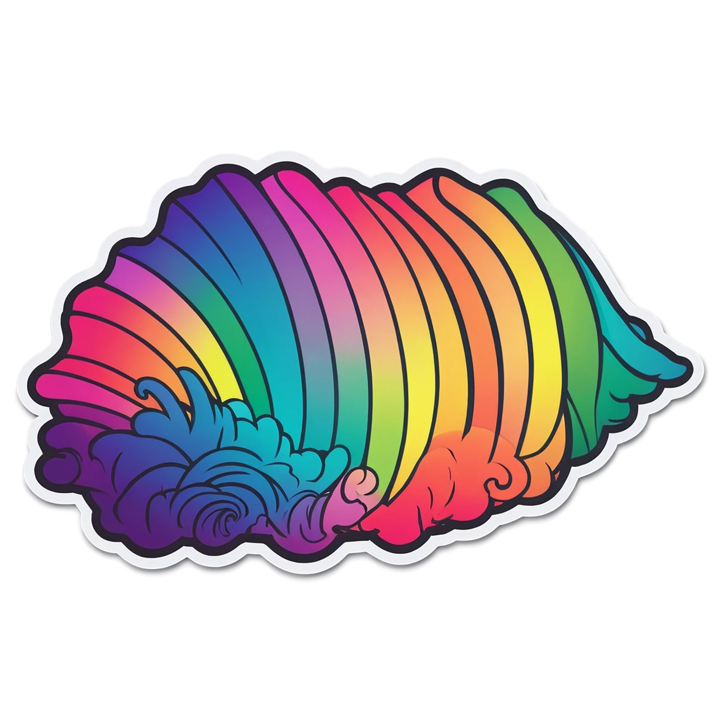 Rainbow cute sticker isolated on transparent background #21490