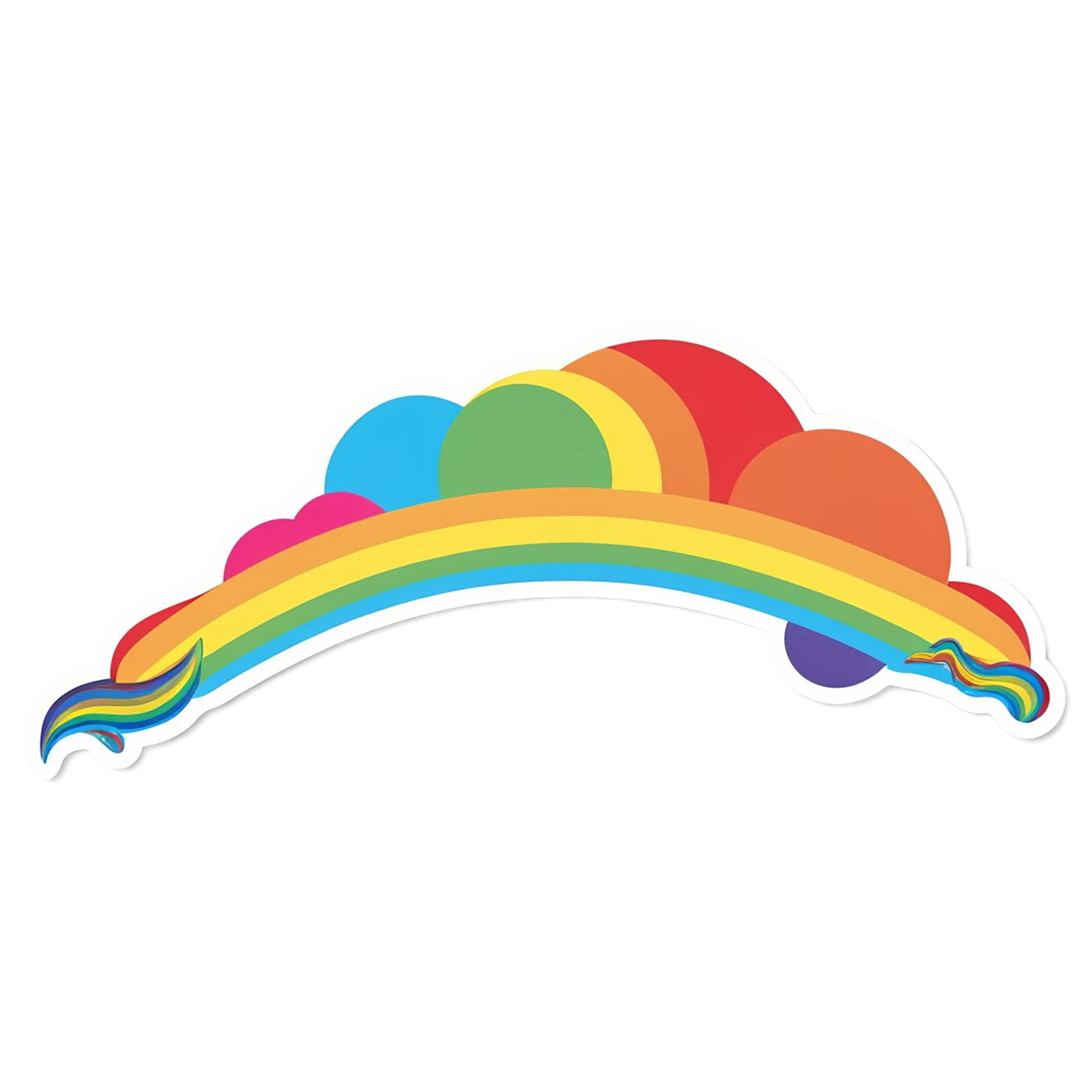 Rainbow cute sticker isolated on transparent background #21492