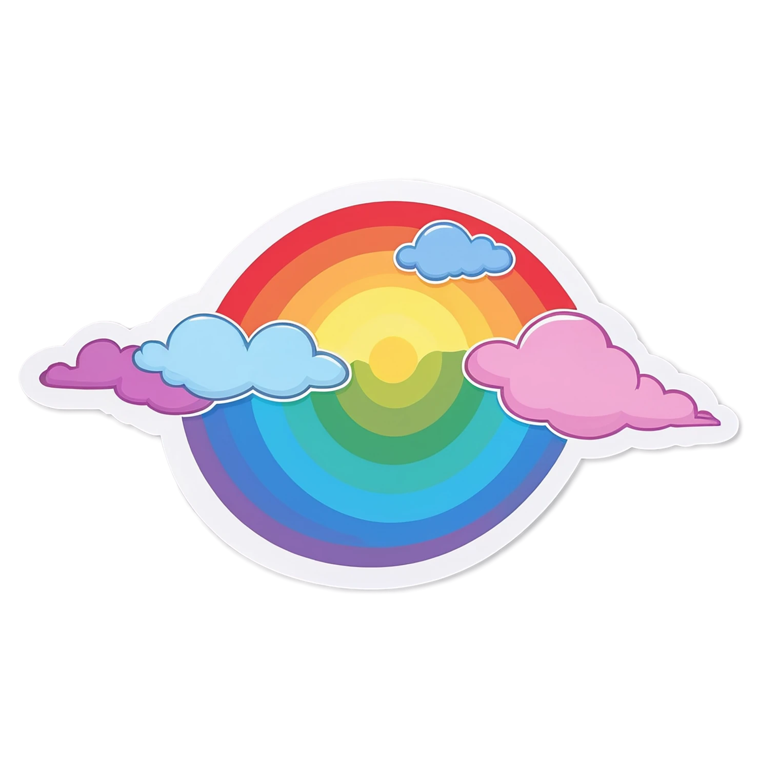 Rainbow cute sticker isolated on transparent background #21493