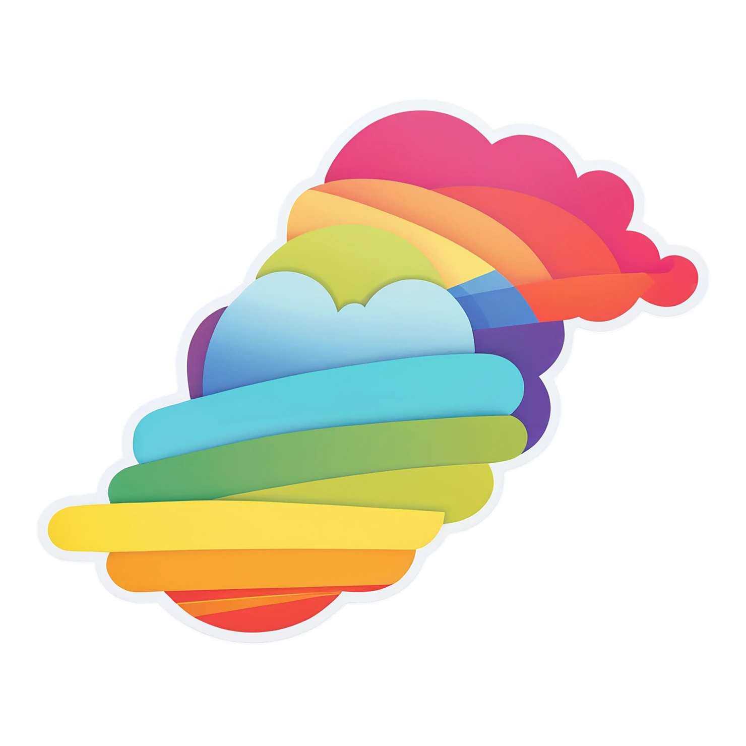 Rainbow cute sticker isolated on transparent background #21494