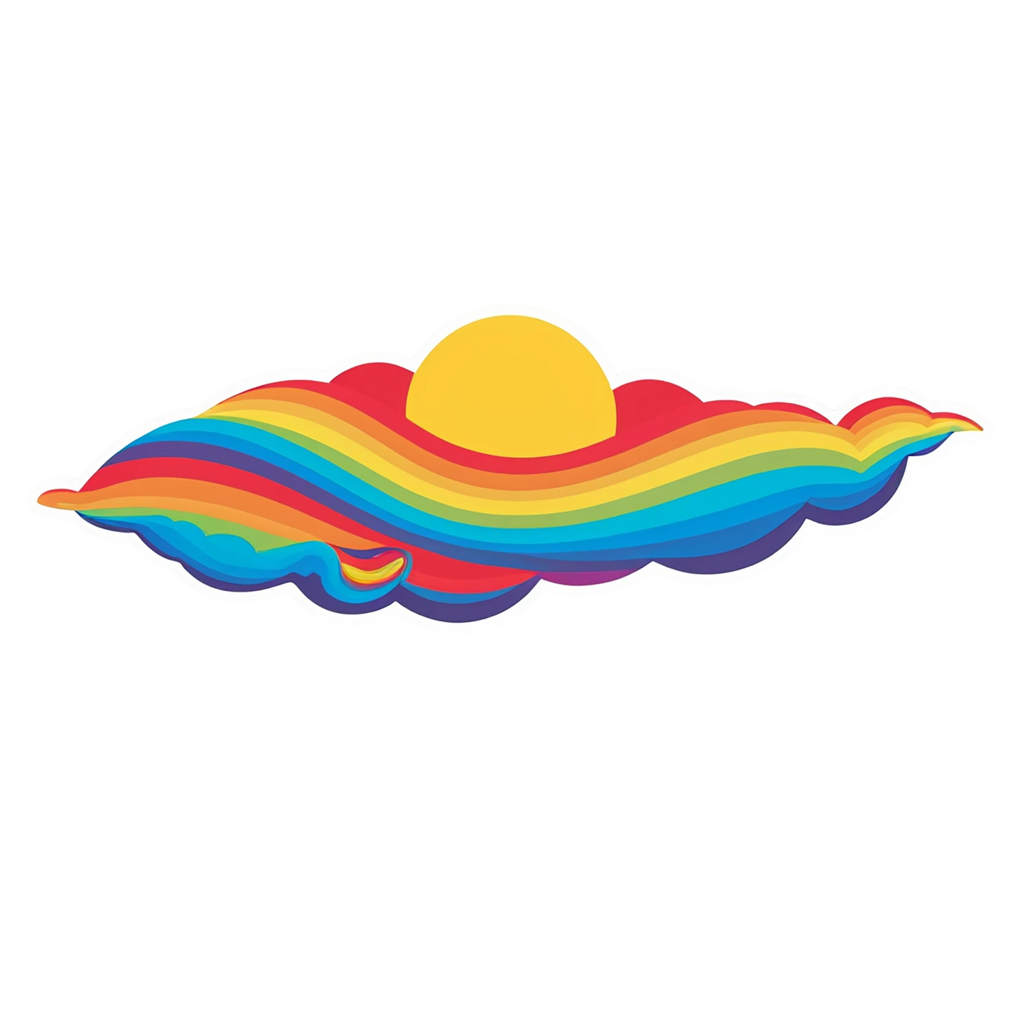 Rainbow cute sticker isolated on transparent background #21496