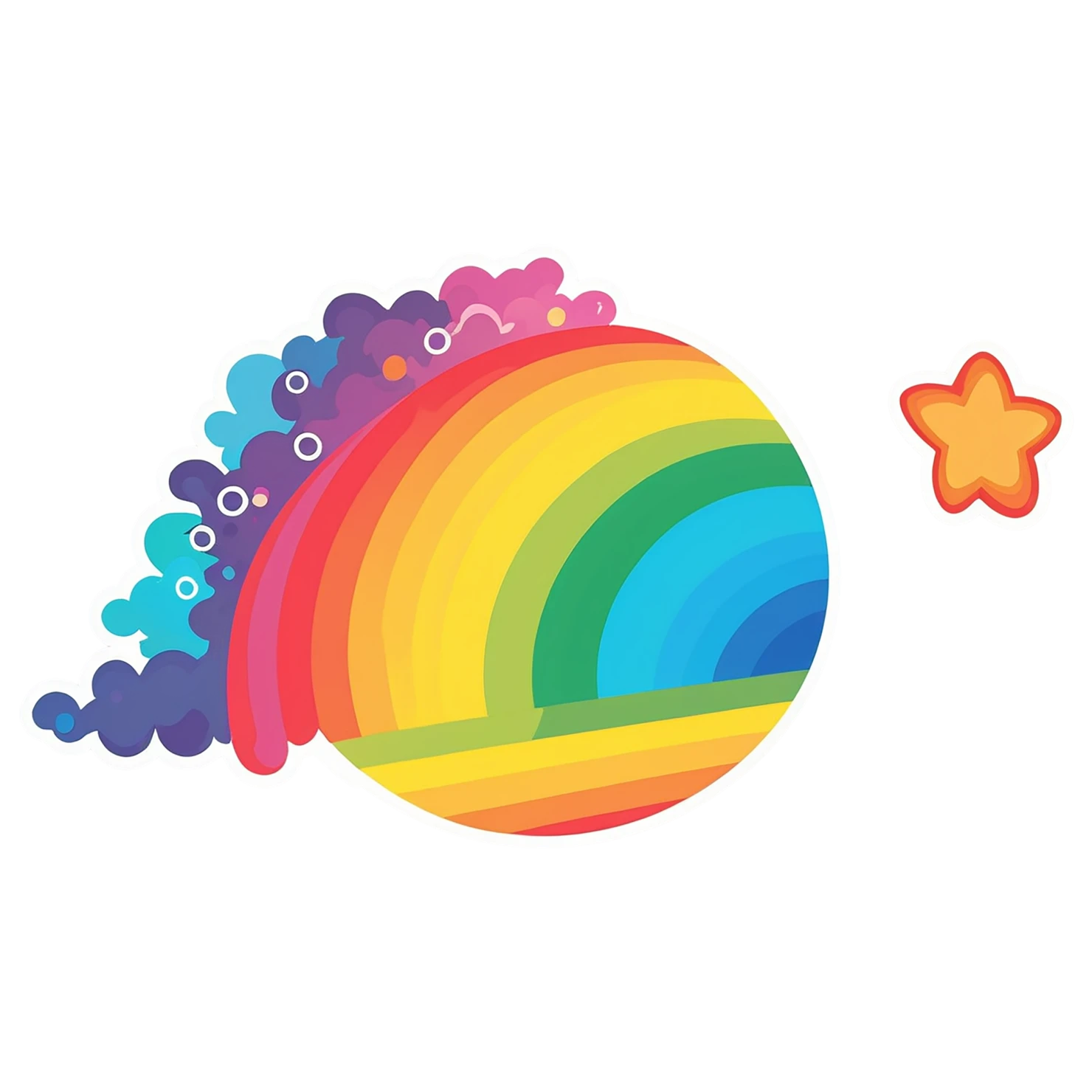 Rainbow cute sticker isolated on transparent background #21498