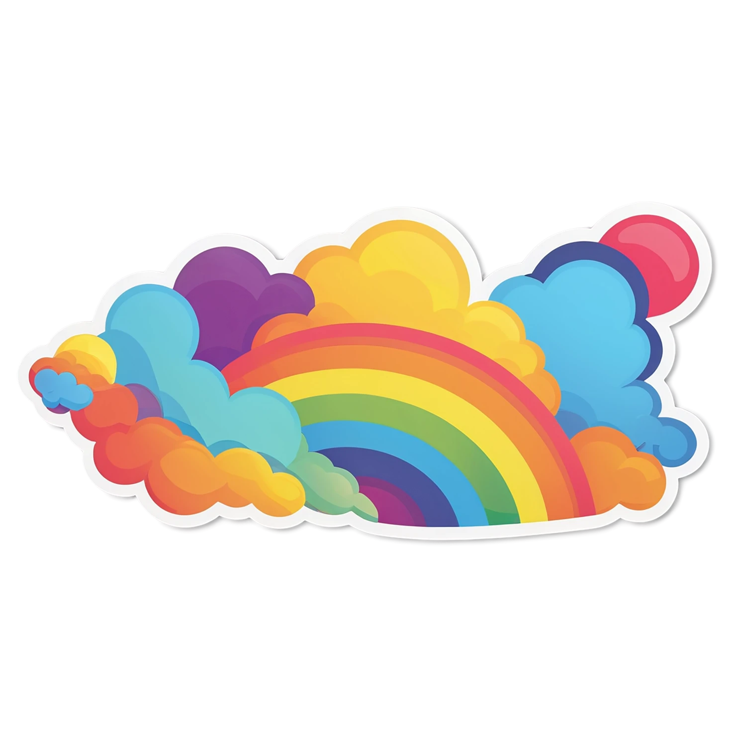 Rainbow cute sticker isolated on transparent background #21499
