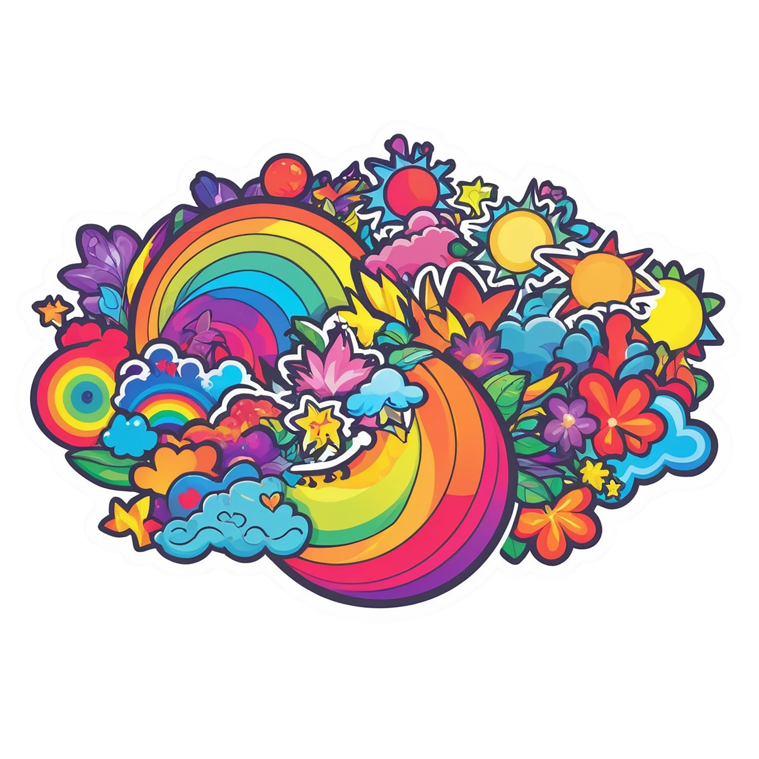 Rainbow cute sticker isolated on transparent background #21501