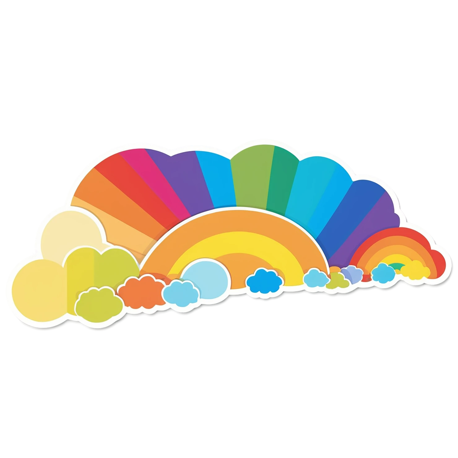 Rainbow cute sticker isolated on transparent background #21505