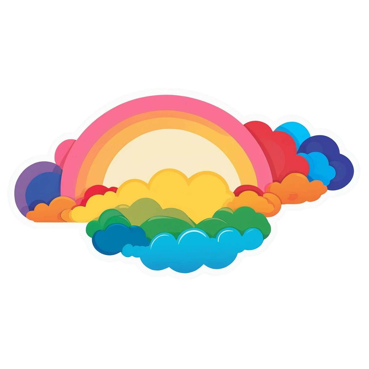 Rainbow cute sticker isolated on transparent background #21507
