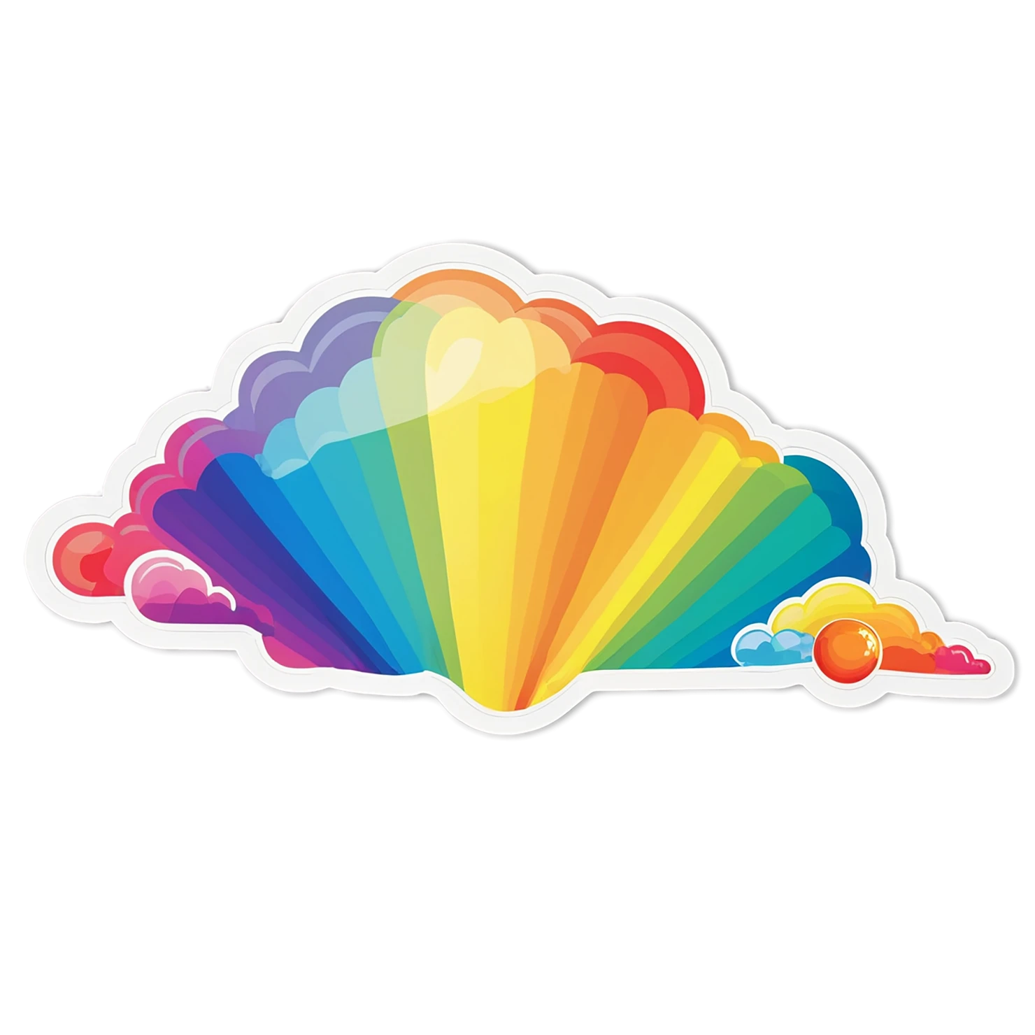Rainbow cute sticker isolated on transparent background #21509