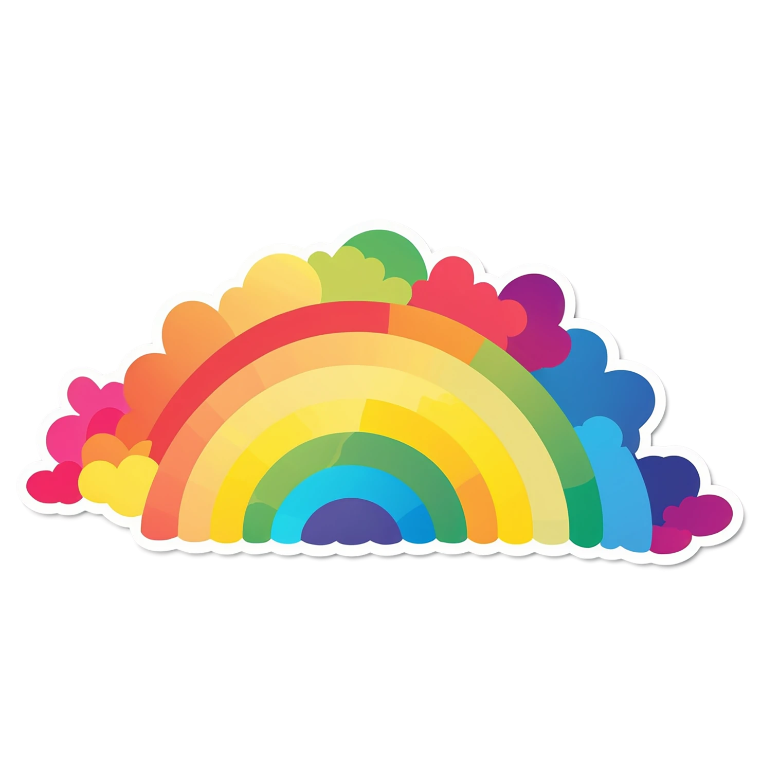 Rainbow cute sticker isolated on transparent background #21510