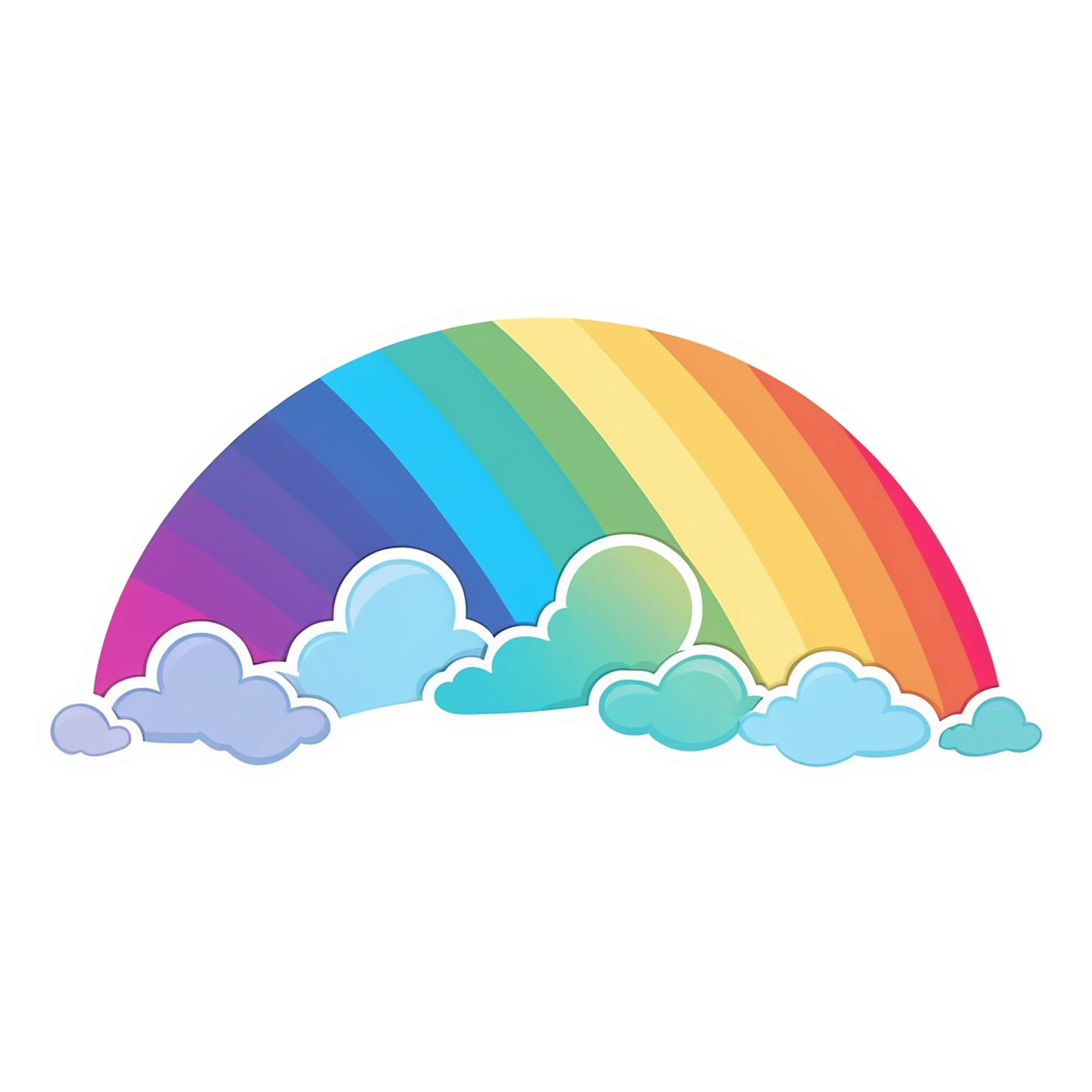 Rainbow cute sticker isolated on transparent background #21512