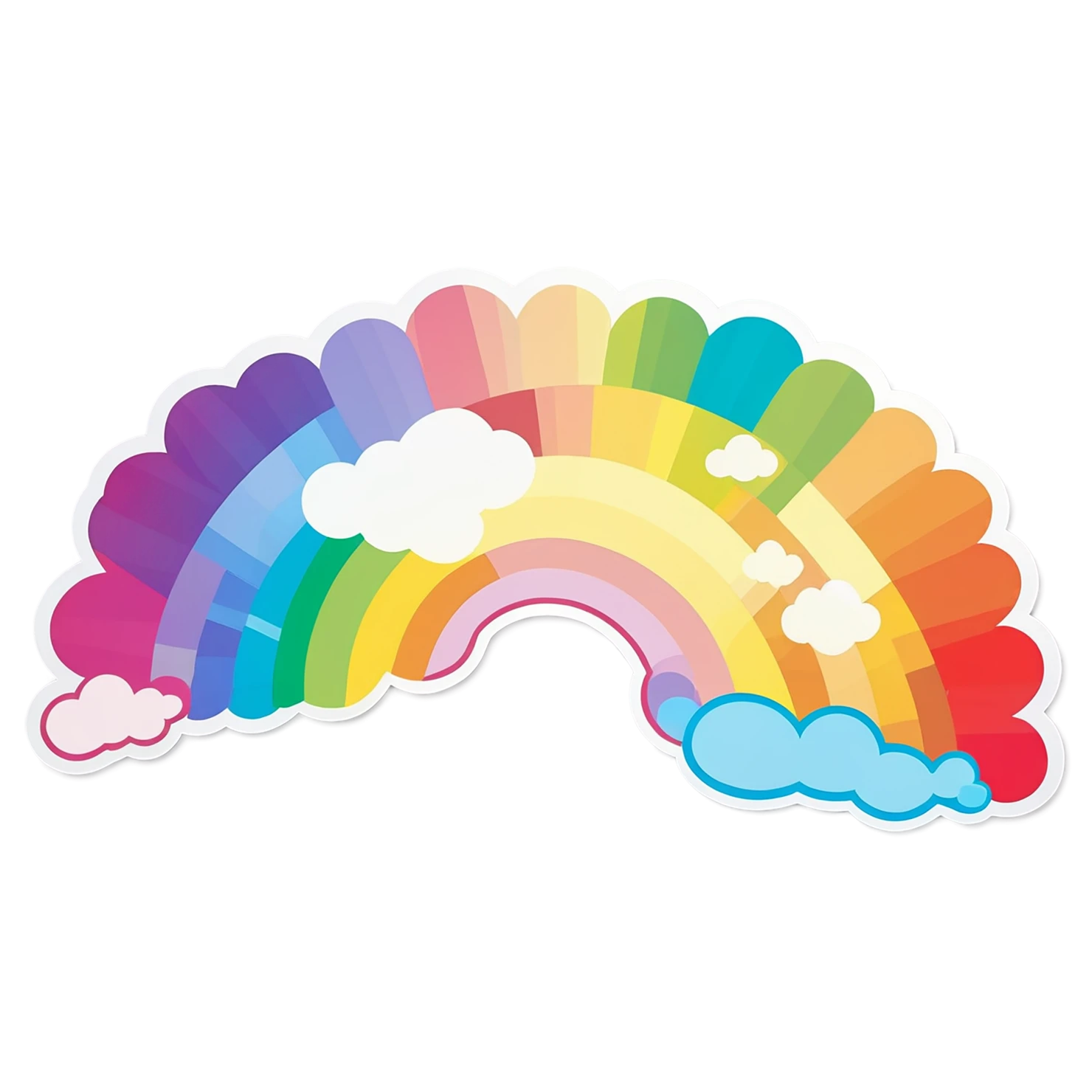 Rainbow cute sticker isolated on transparent background #21516