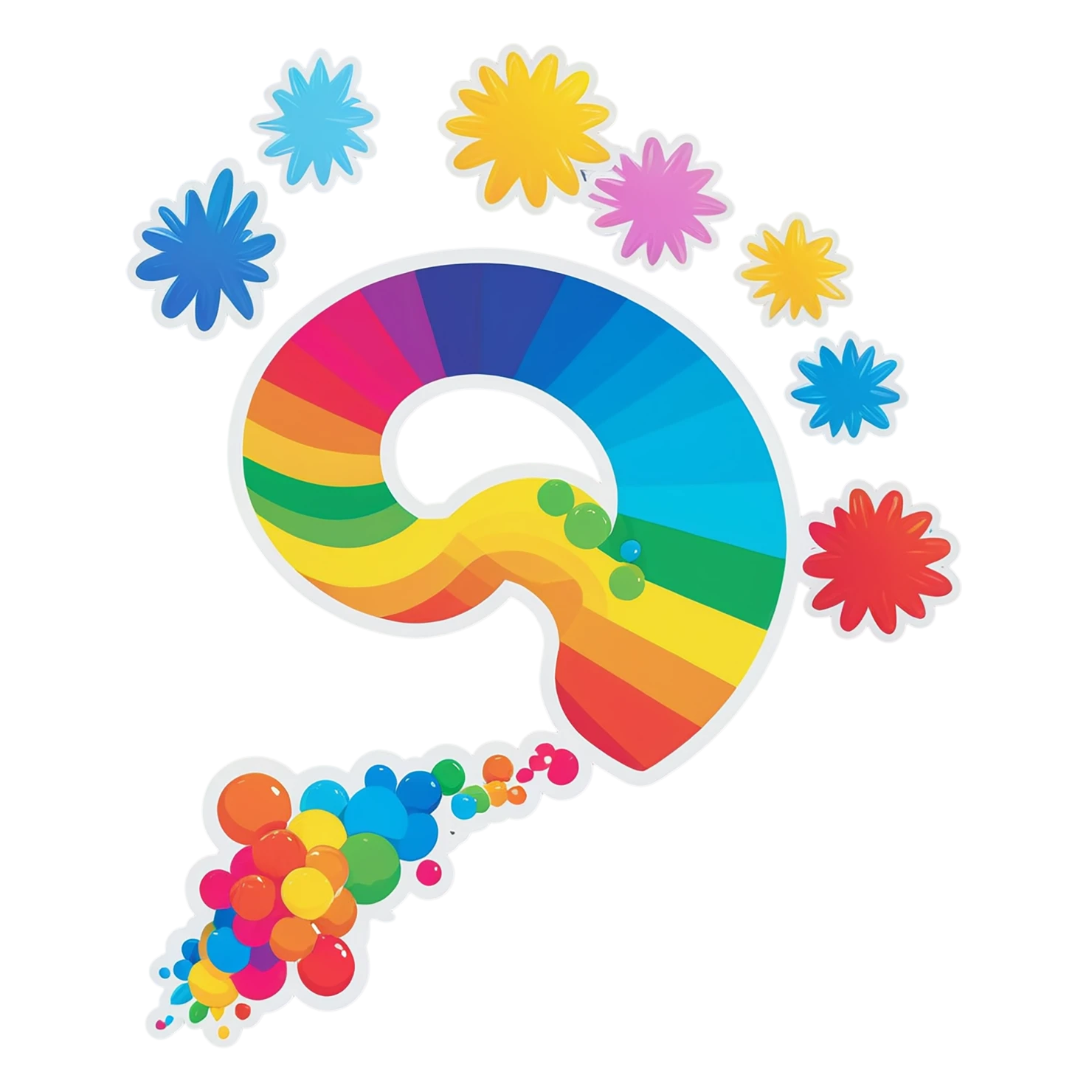 Rainbow cute sticker isolated on transparent background #21517