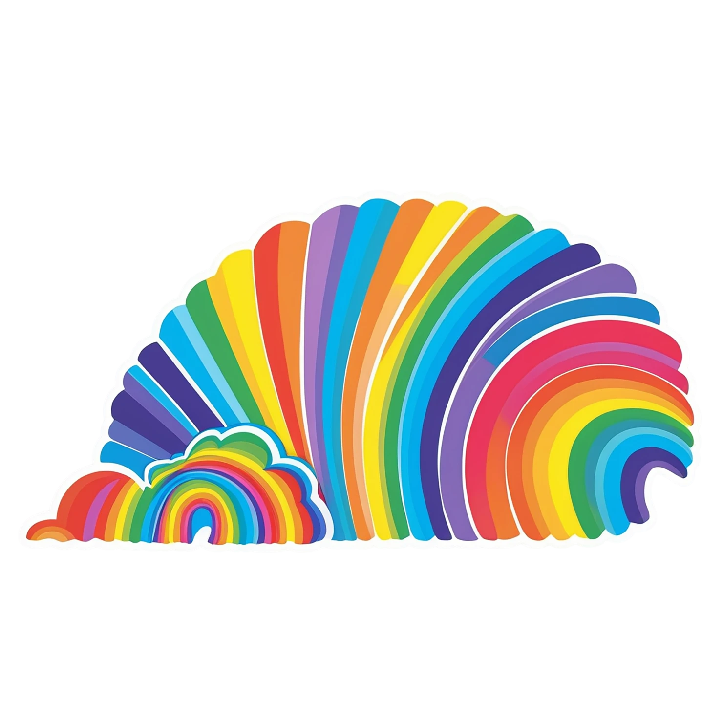 Rainbow cute sticker isolated on transparent background #21522