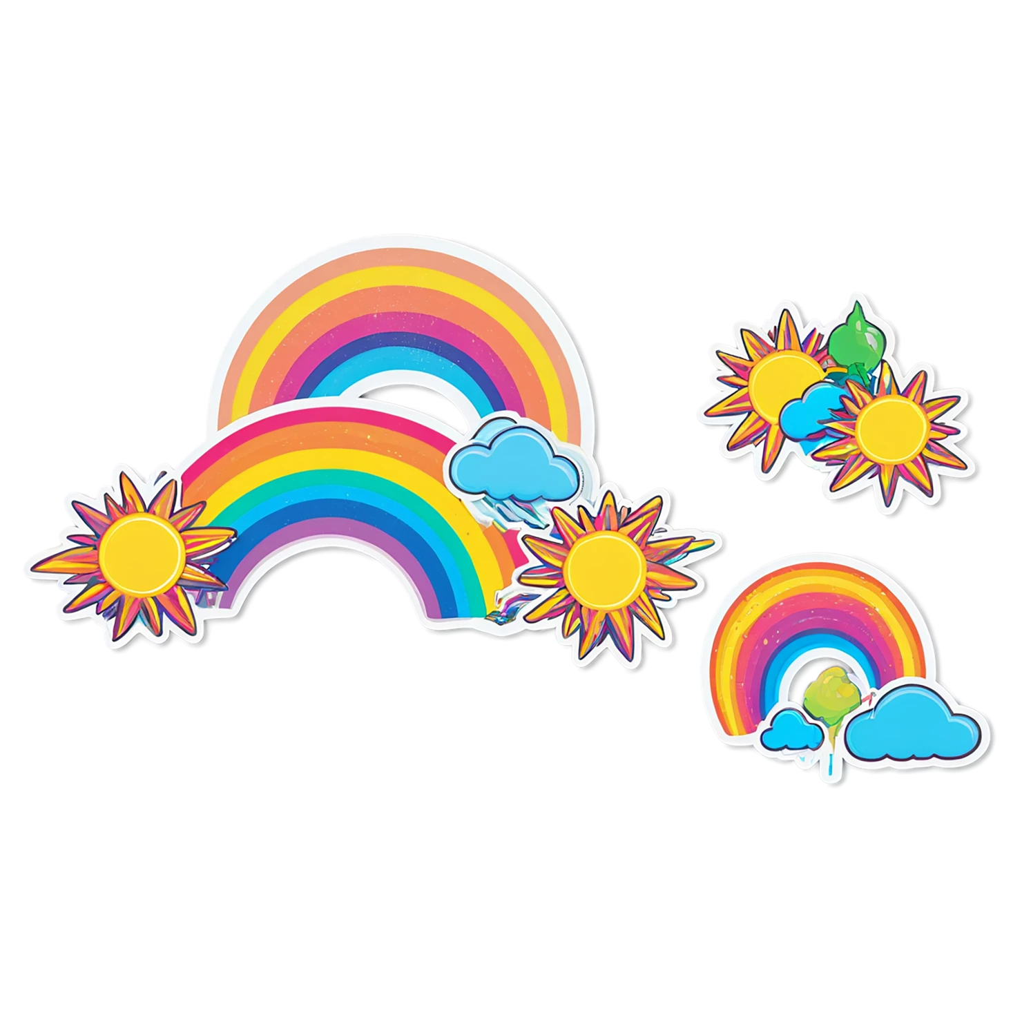 Rainbow cute sticker isolated on transparent background #21523