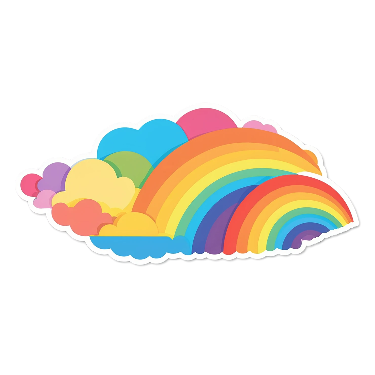 Rainbow cute sticker isolated on transparent background #21524