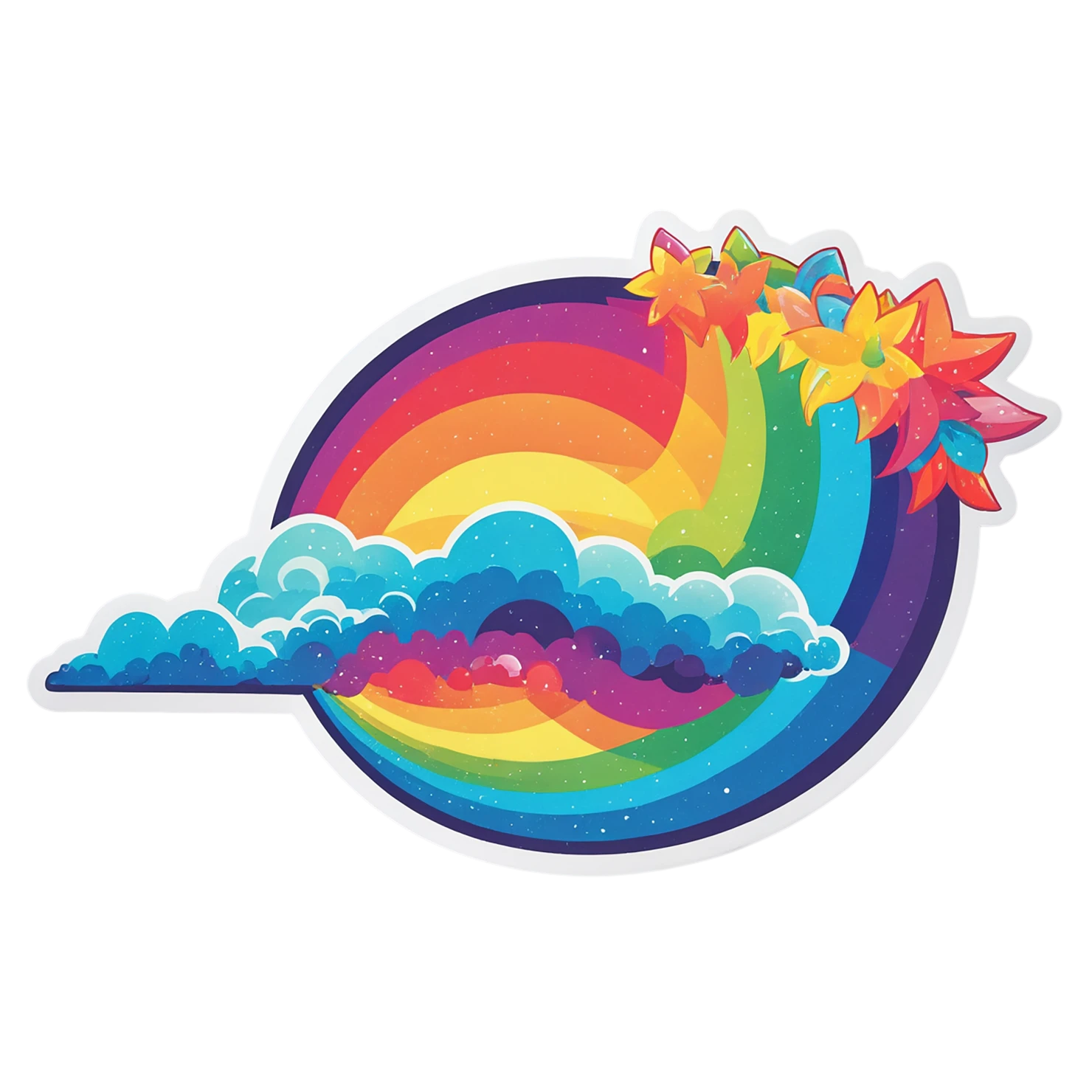 Rainbow cute sticker isolated on transparent background #21525