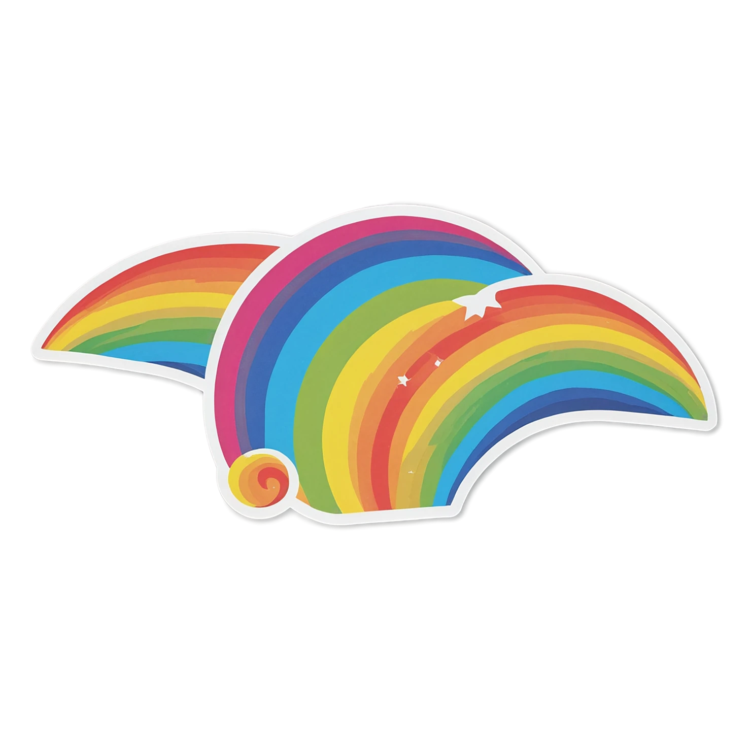 Rainbow cute sticker isolated on transparent background #21526