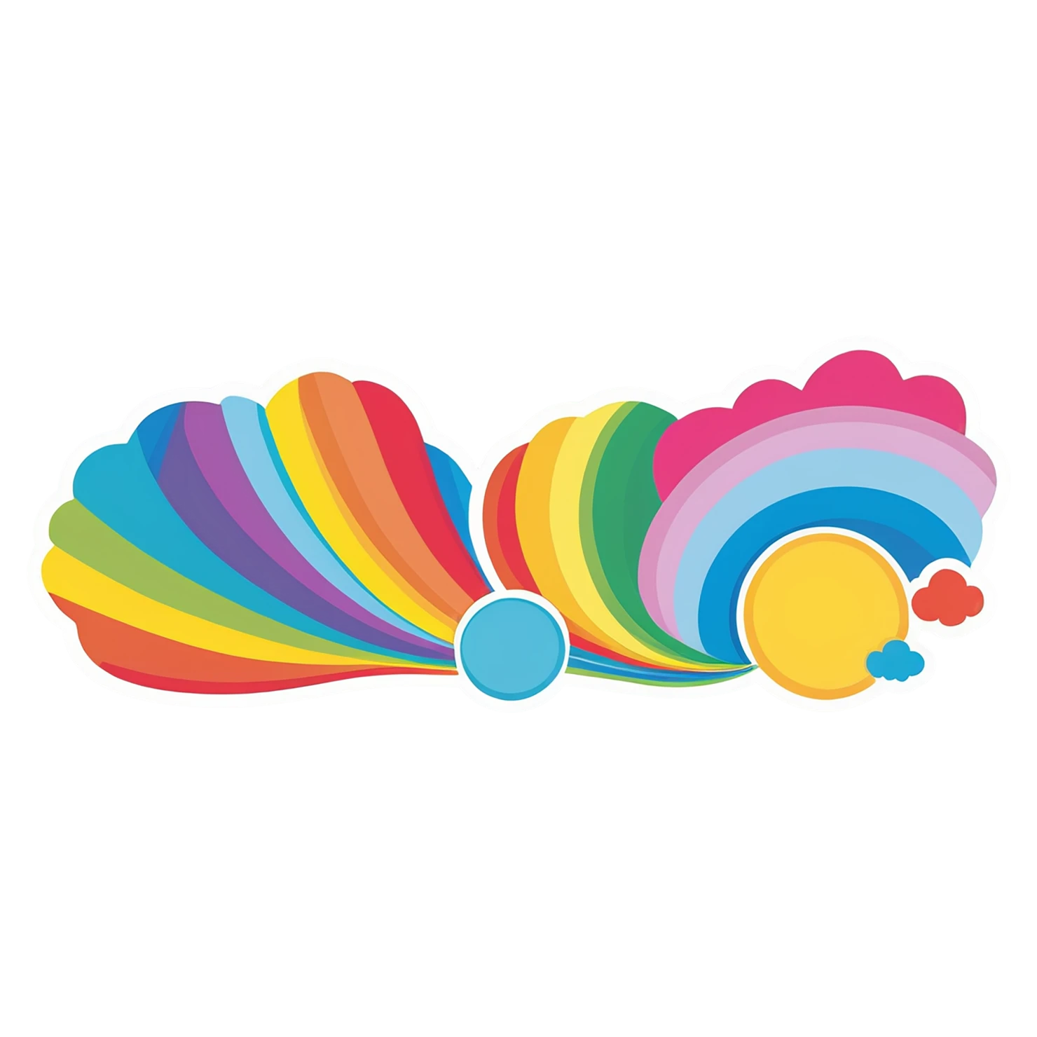 Rainbow cute sticker isolated on transparent background #21528