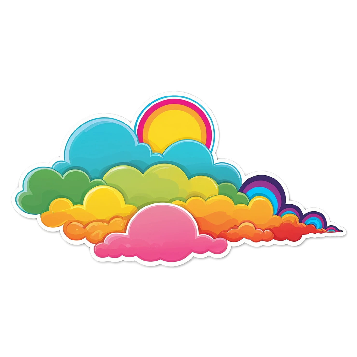 Rainbow cute sticker isolated on transparent background #21529