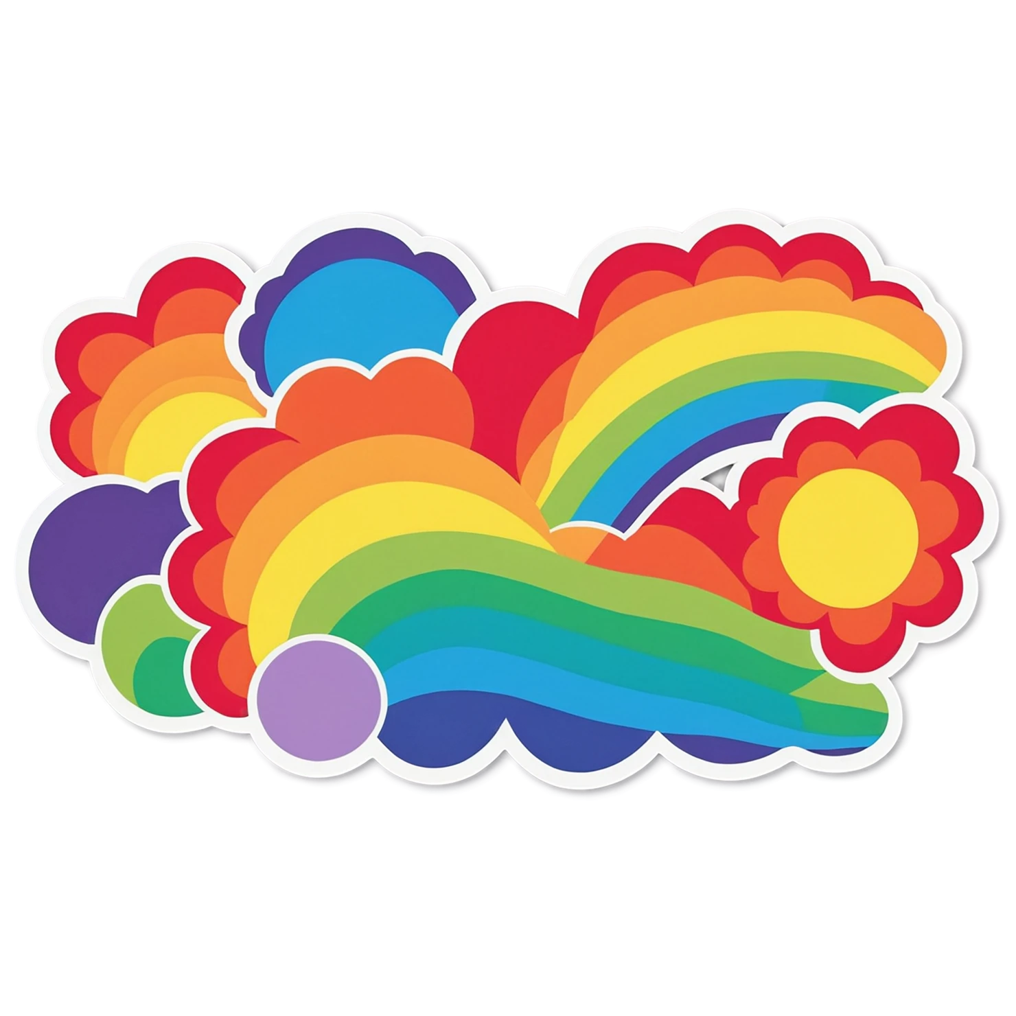 Rainbow cute sticker isolated on transparent background #21530