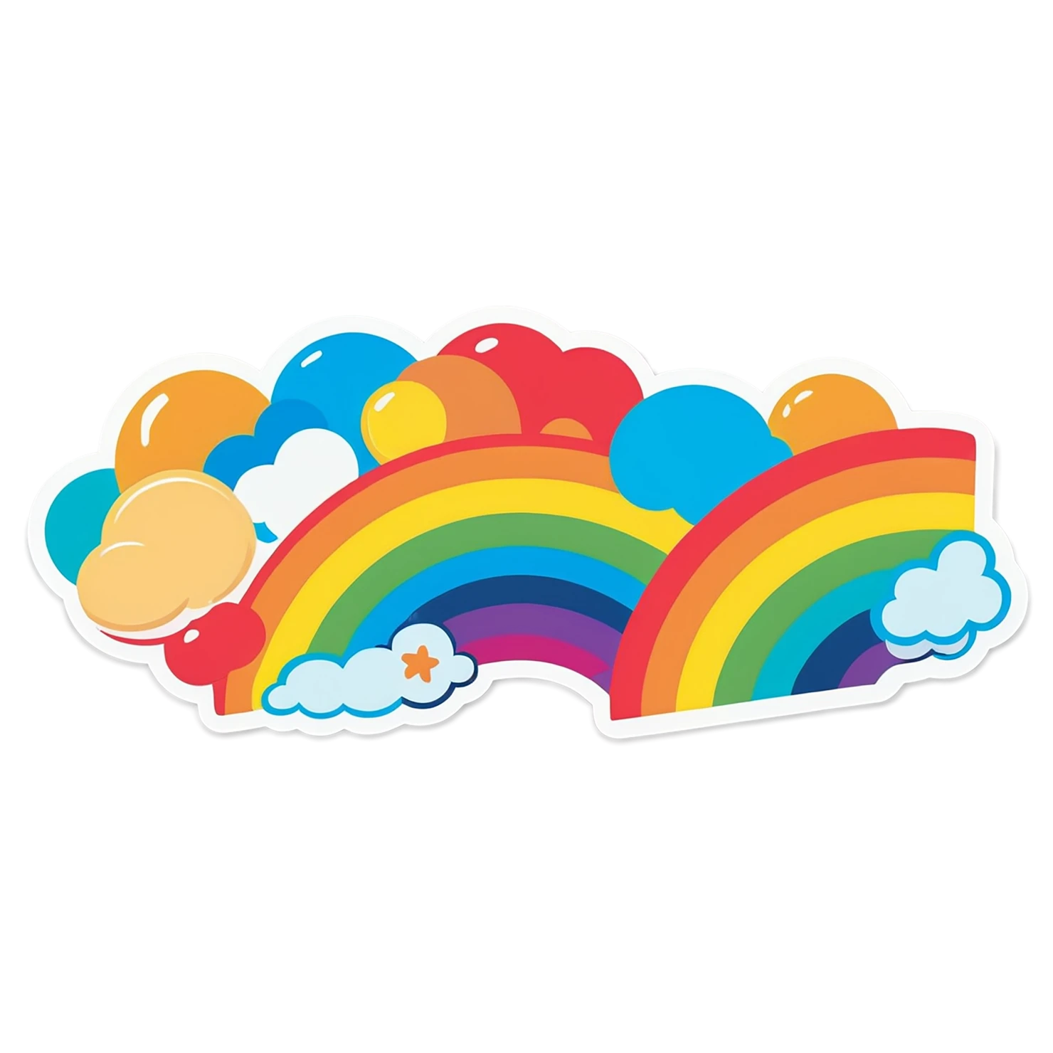 Rainbow cute sticker isolated on transparent background #21532