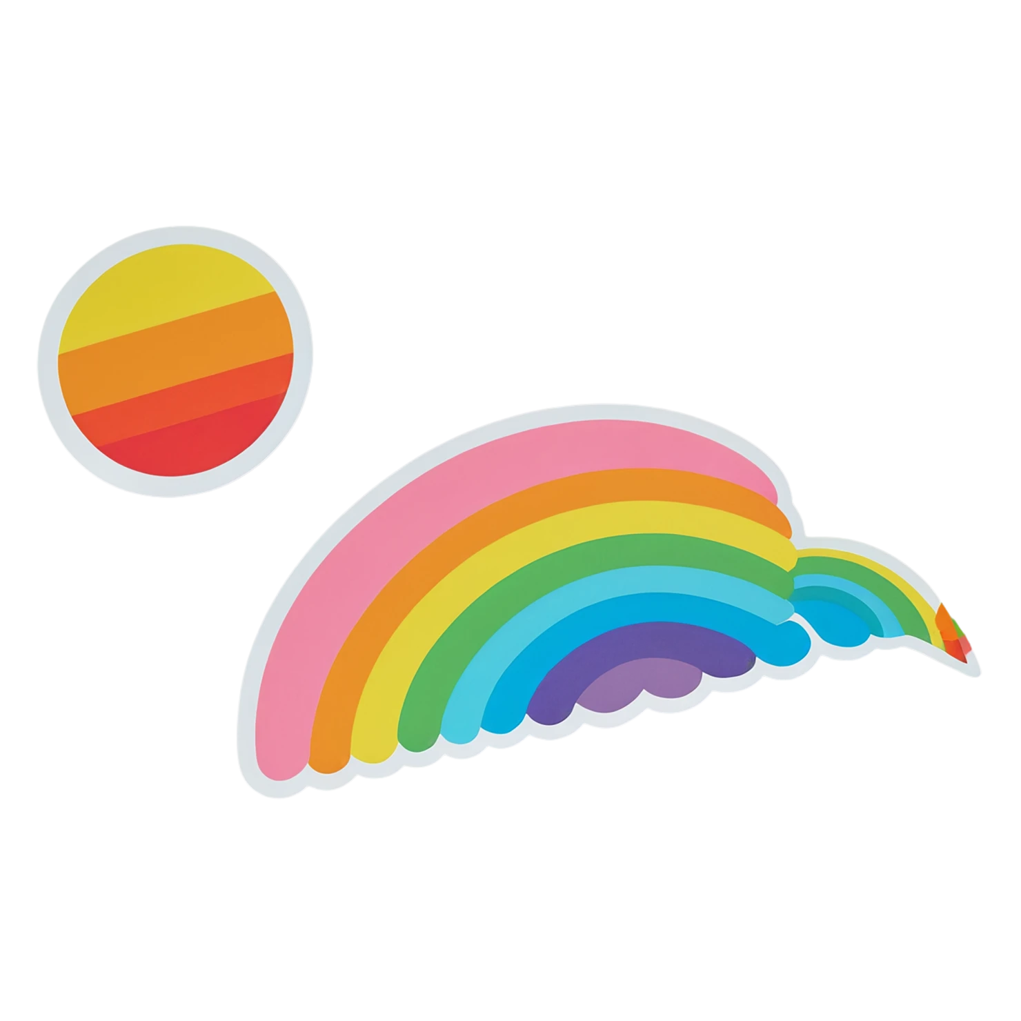 Rainbow cute sticker isolated on transparent background #21533