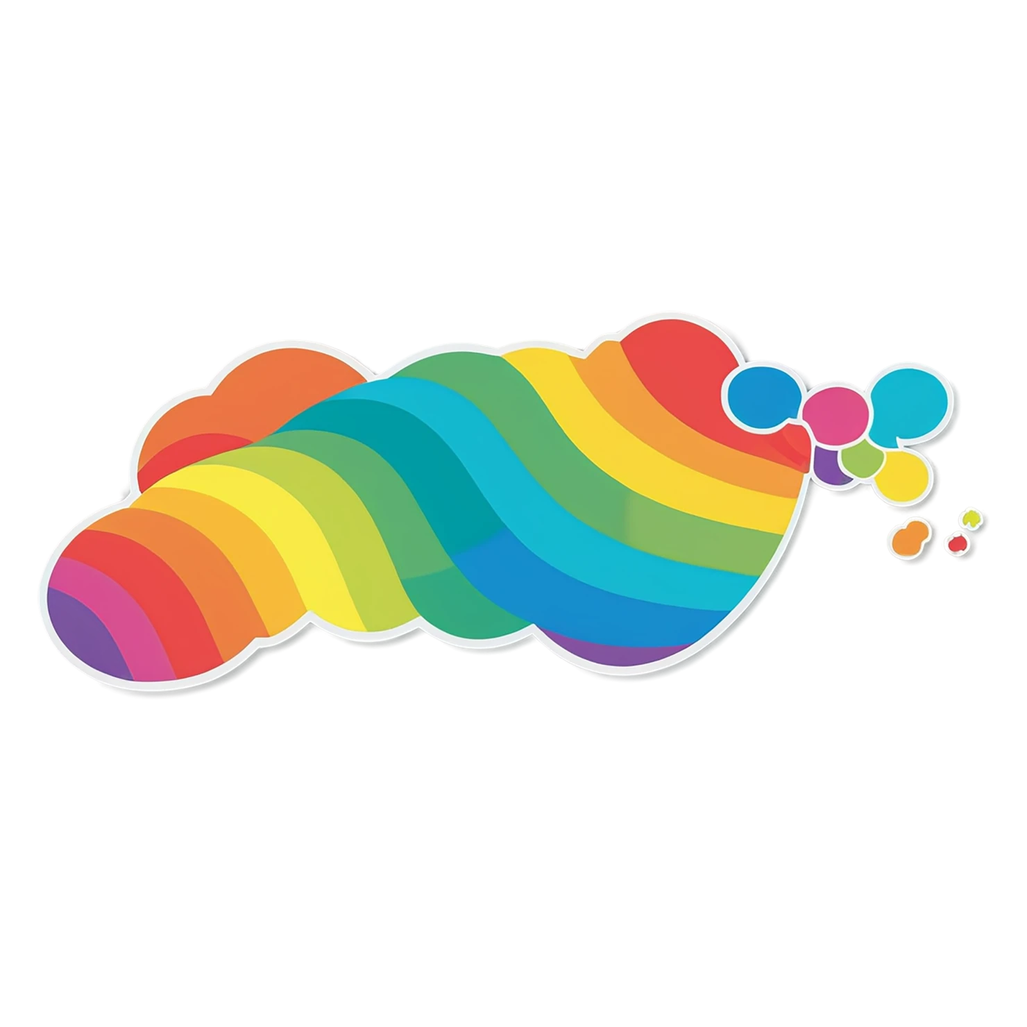 Rainbow cute sticker isolated on transparent background #21538