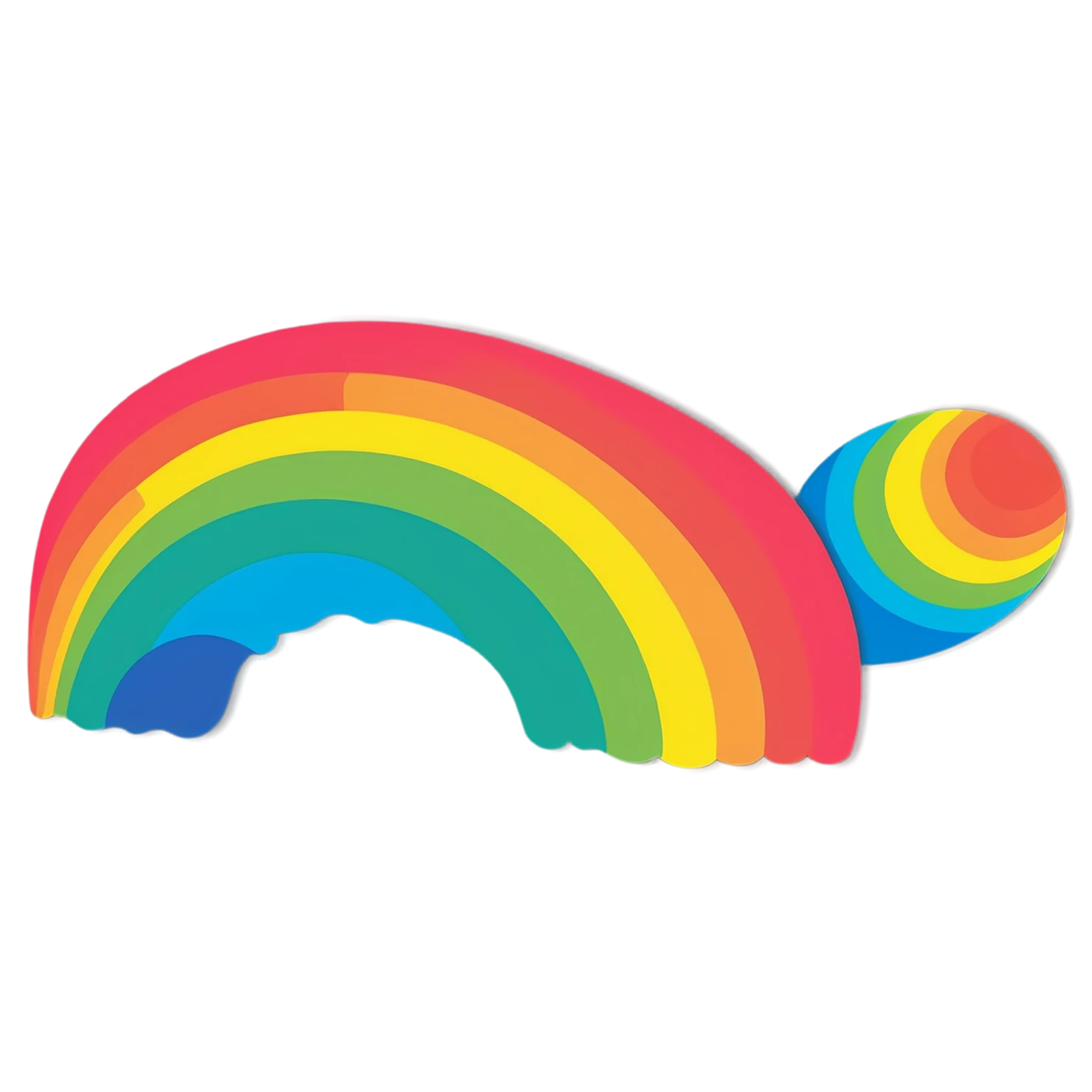 Rainbow cute sticker isolated on transparent background #21540