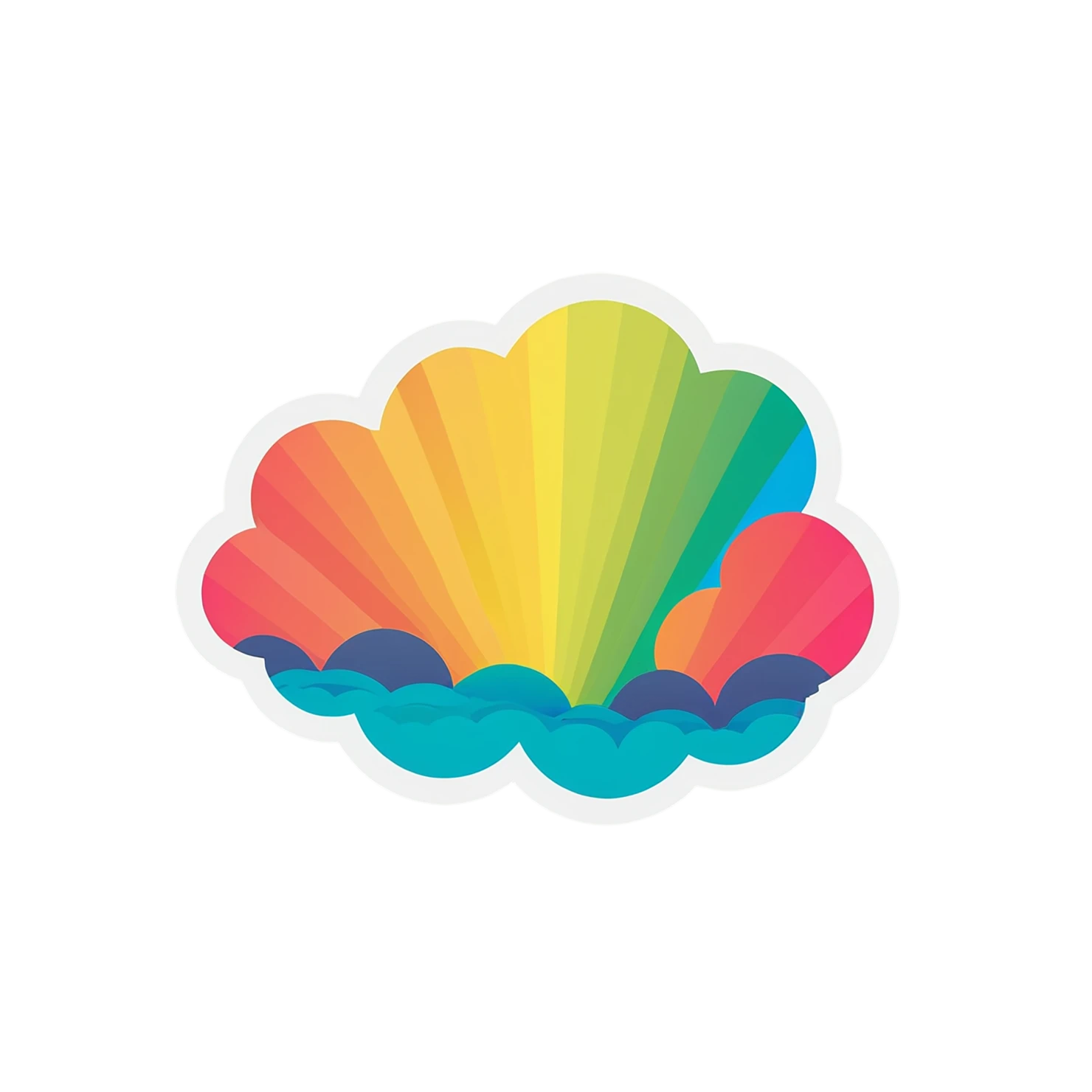 Rainbow cute sticker isolated on transparent background #21541