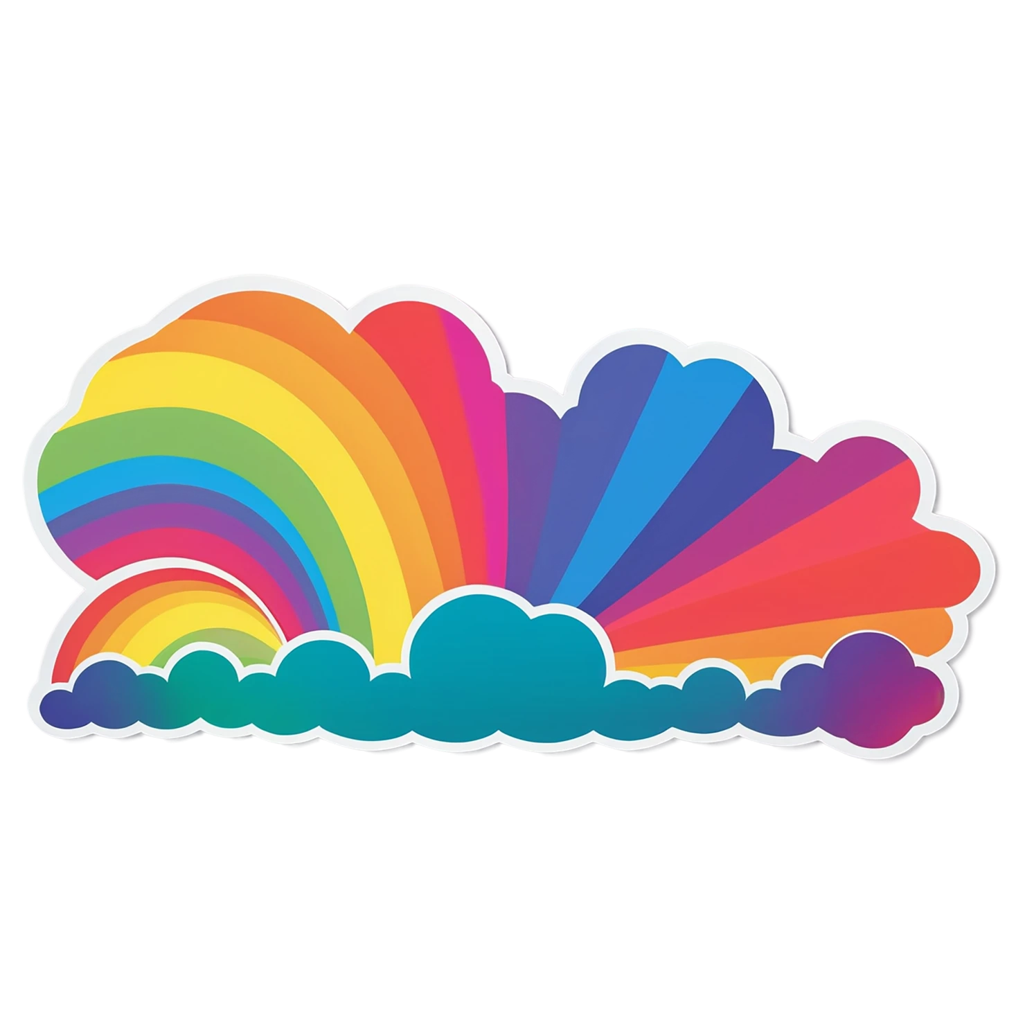Rainbow cute sticker isolated on transparent background #21542