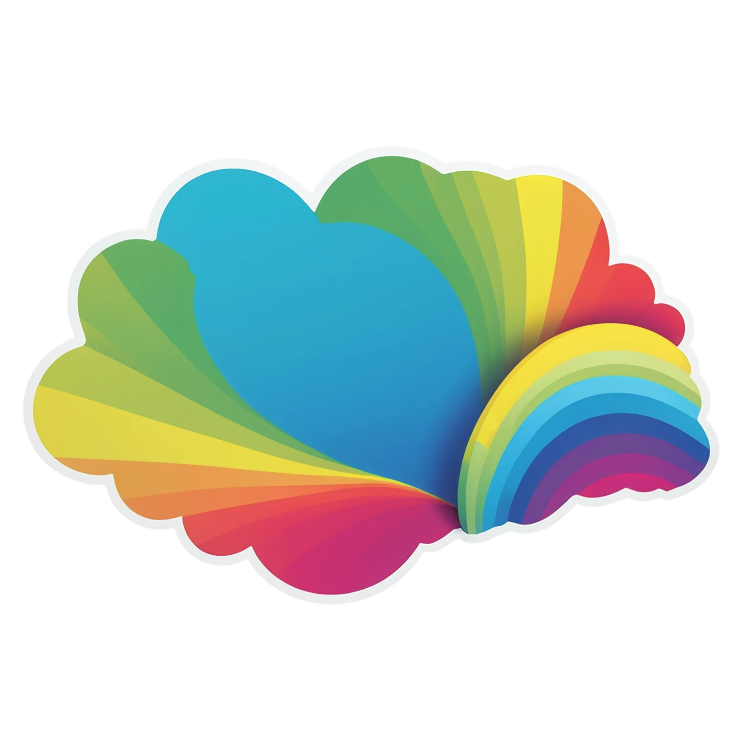 Rainbow cute sticker isolated on transparent background #21545