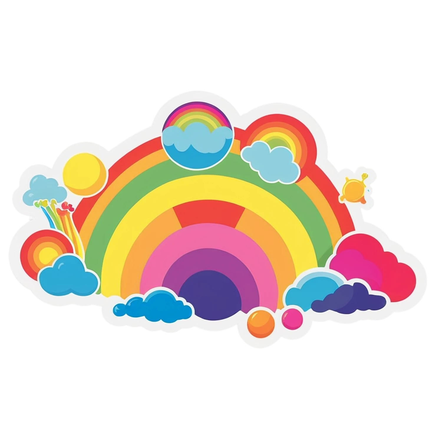 Rainbow cute sticker isolated on transparent background #21550