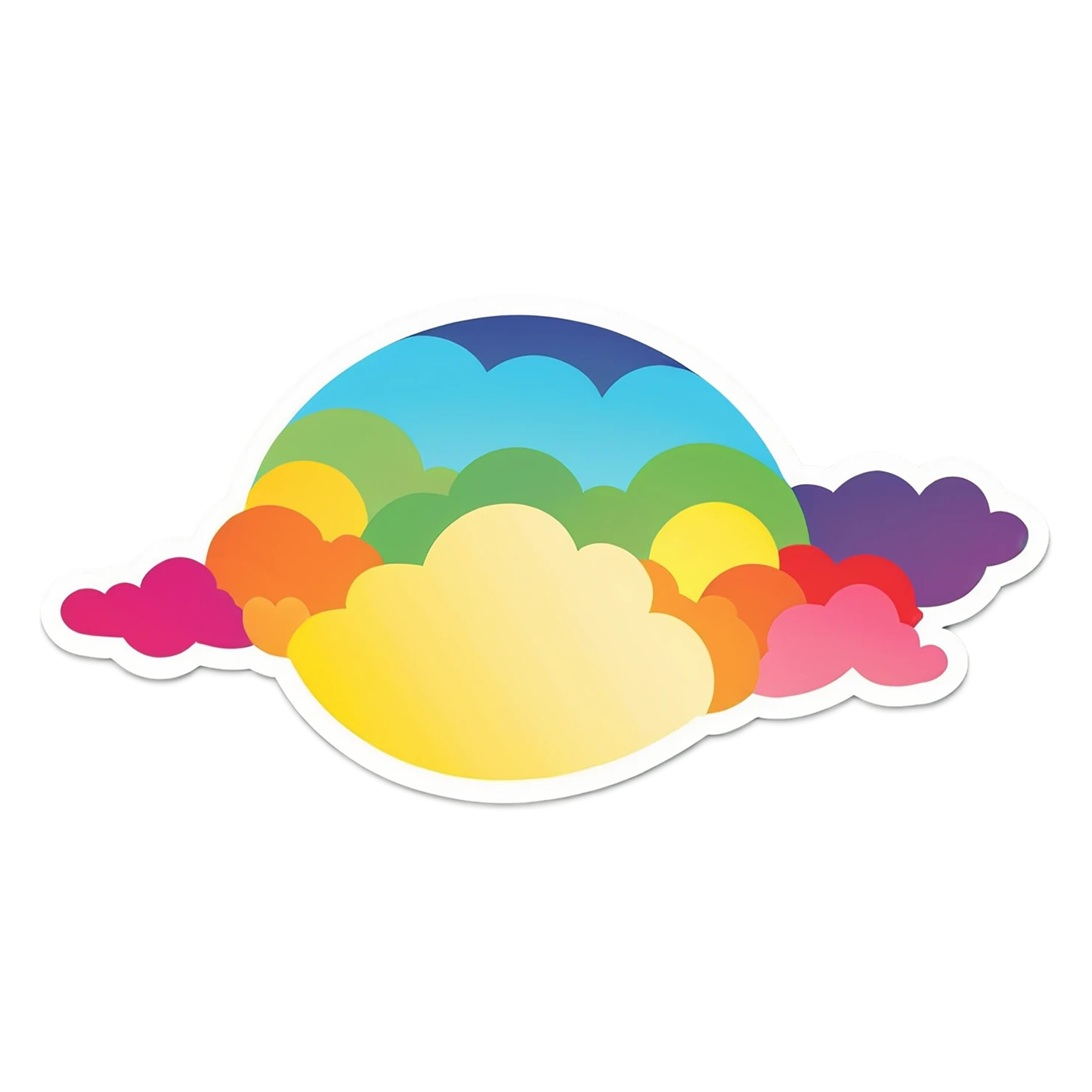 Rainbow cute sticker isolated on transparent background #21553