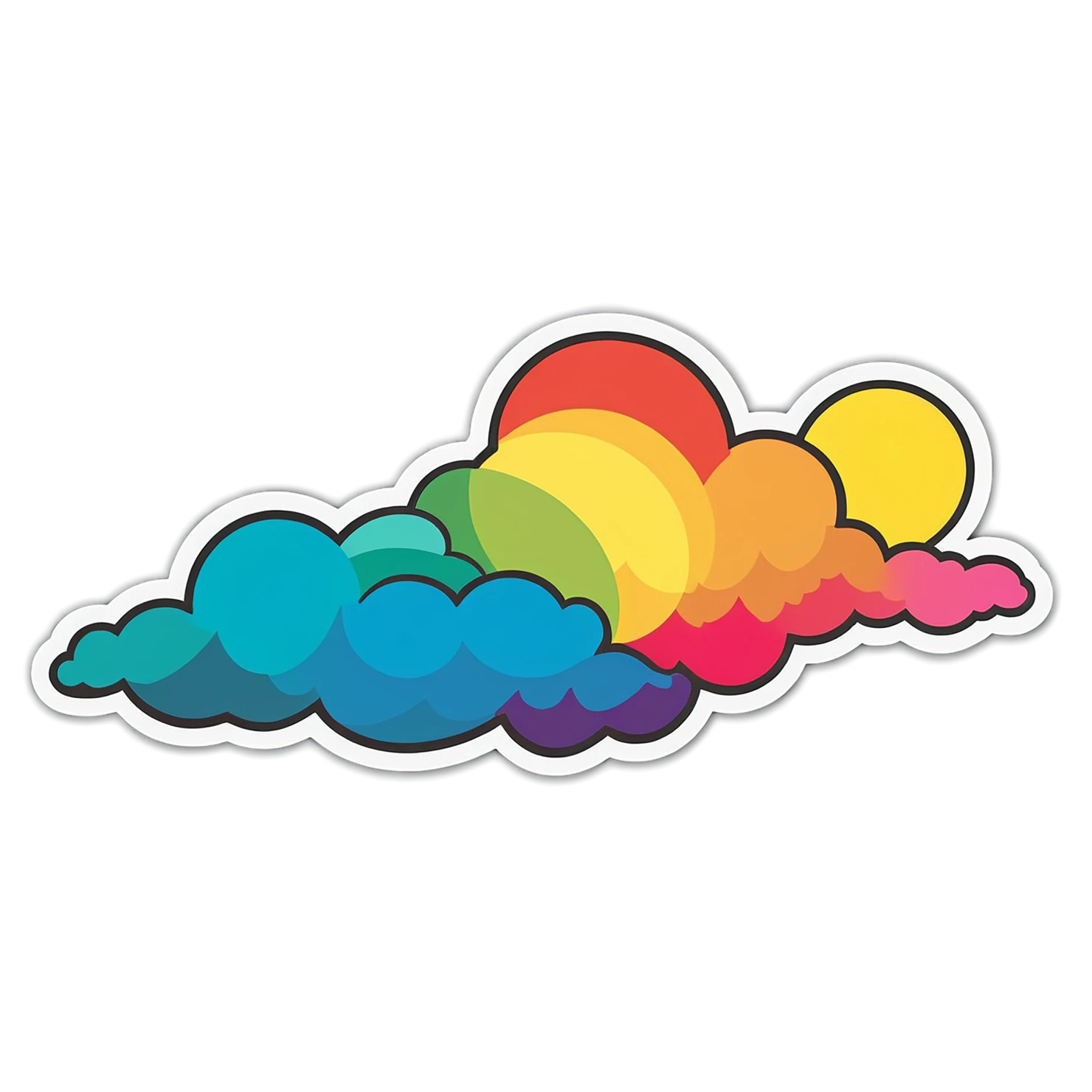 Rainbow cute sticker isolated on transparent background #21554