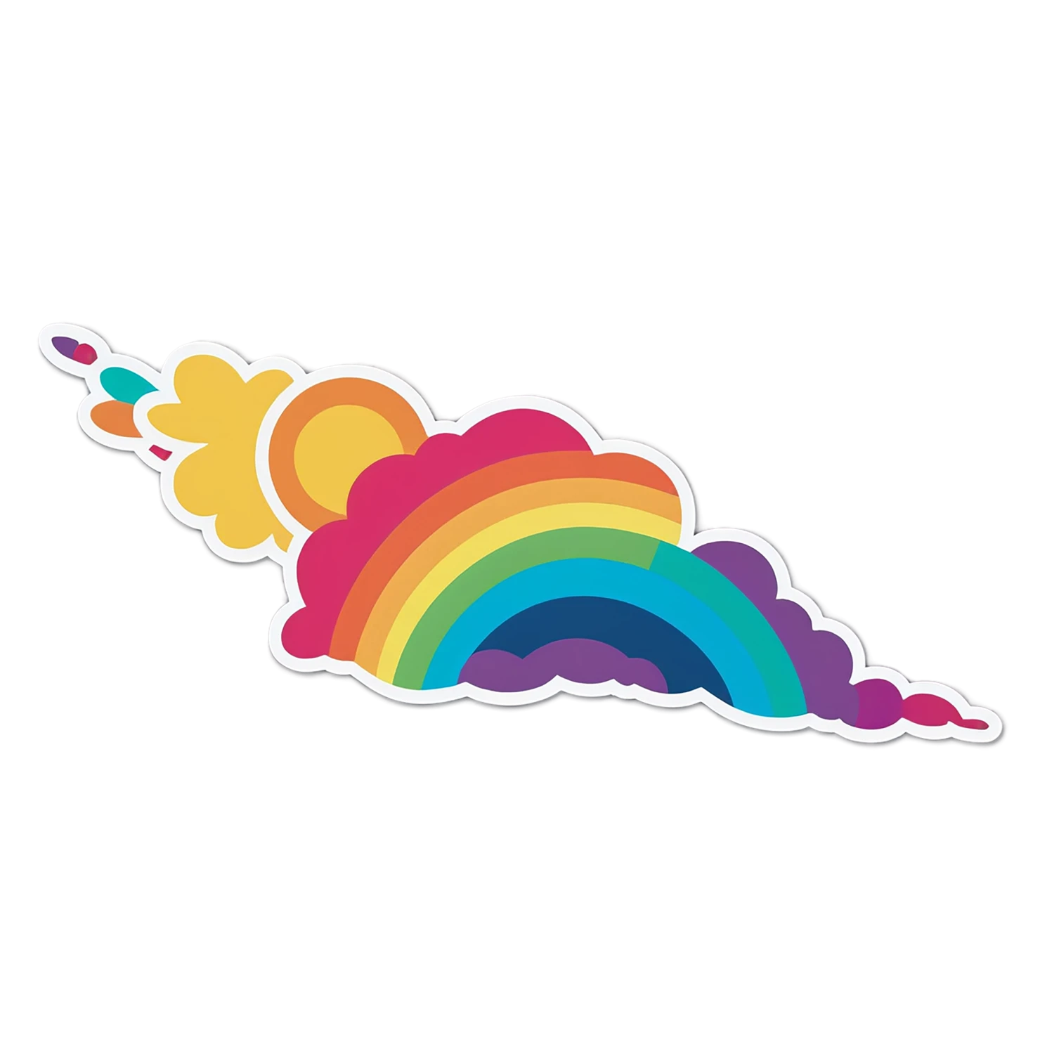 Rainbow cute sticker isolated on transparent background #21555