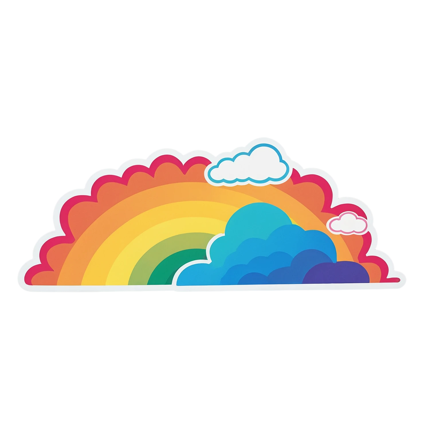 Rainbow cute sticker isolated on transparent background #21556