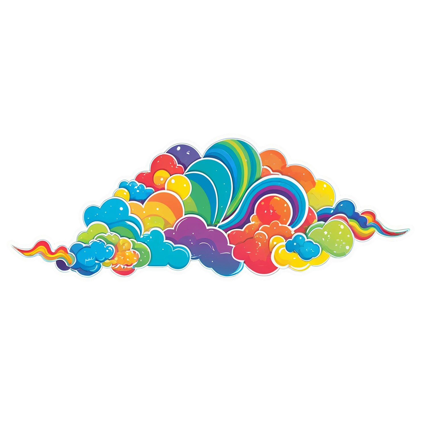 Rainbow cute sticker isolated on transparent background #21557