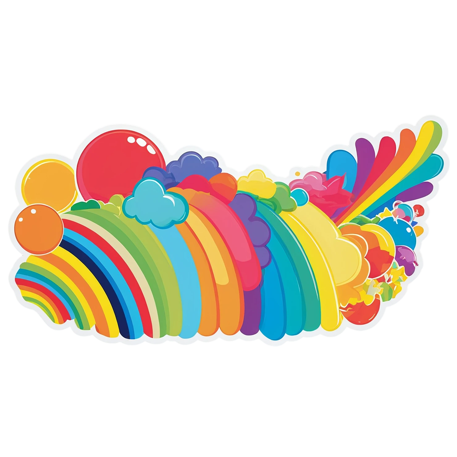 Rainbow cute sticker isolated on transparent background #21559