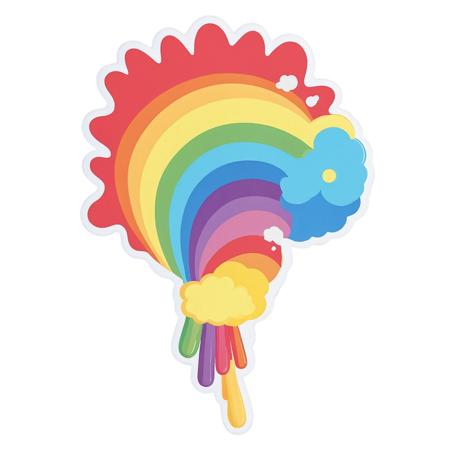 Rainbow cute sticker isolated on transparent background #21560