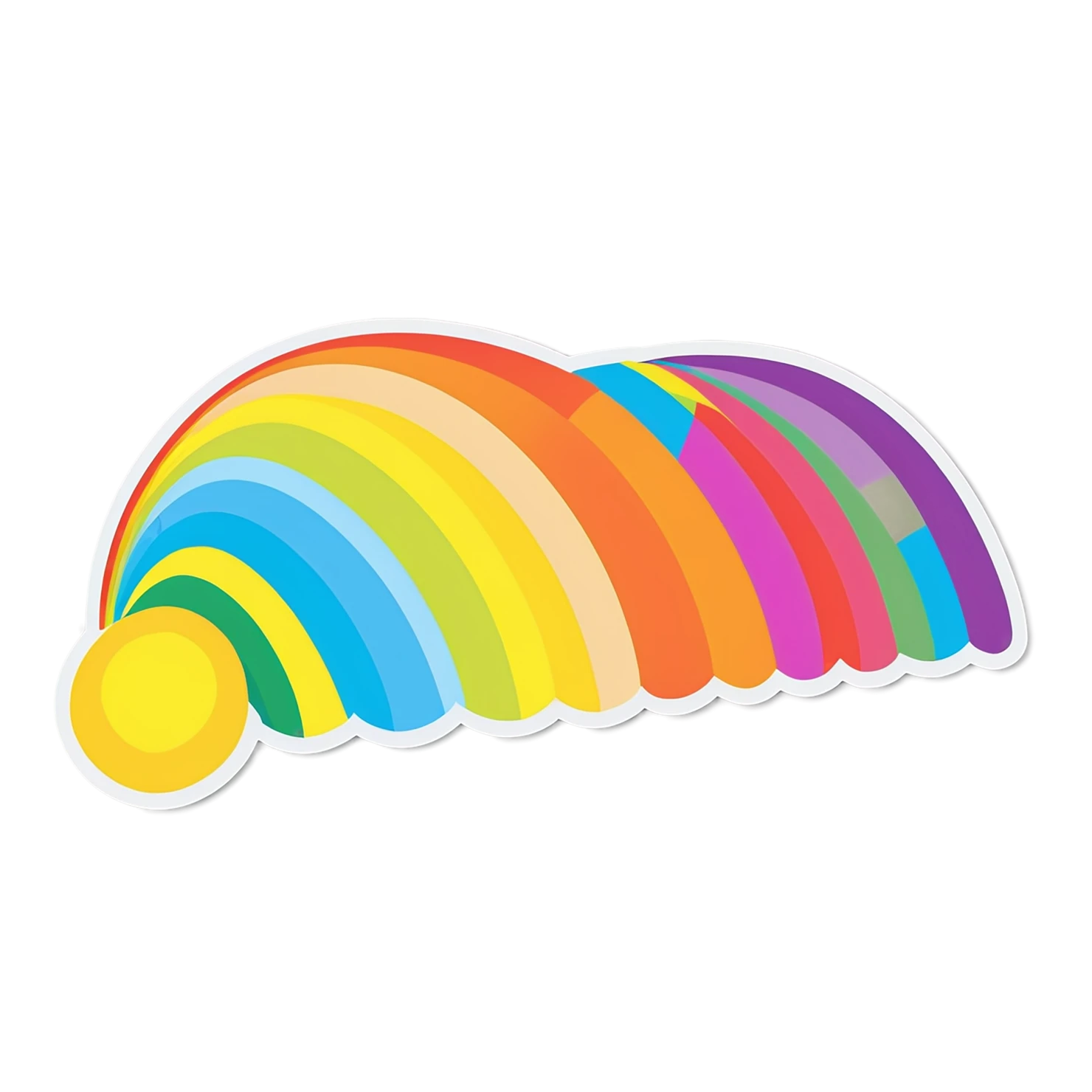 Rainbow cute sticker isolated on transparent background #21566