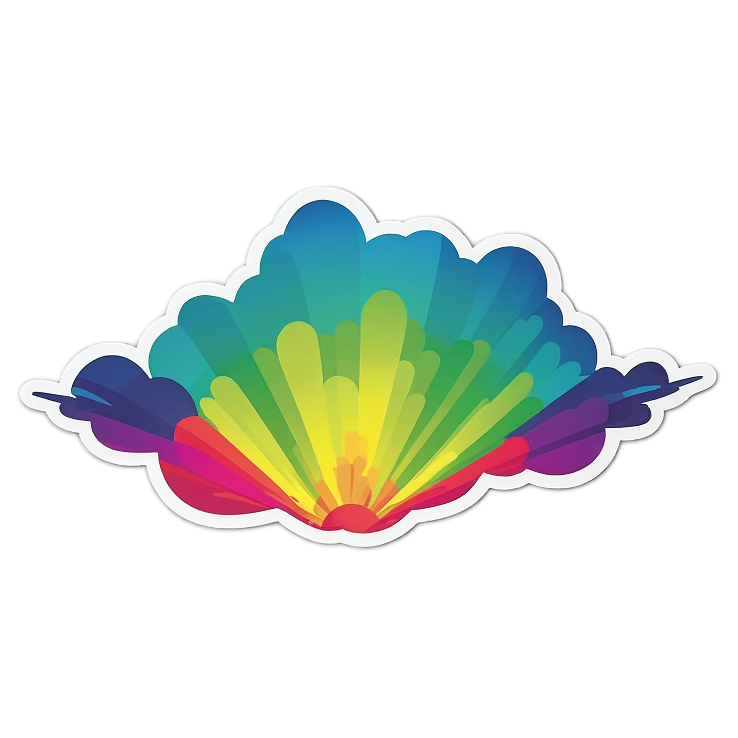 Rainbow cute sticker isolated on transparent background #21572