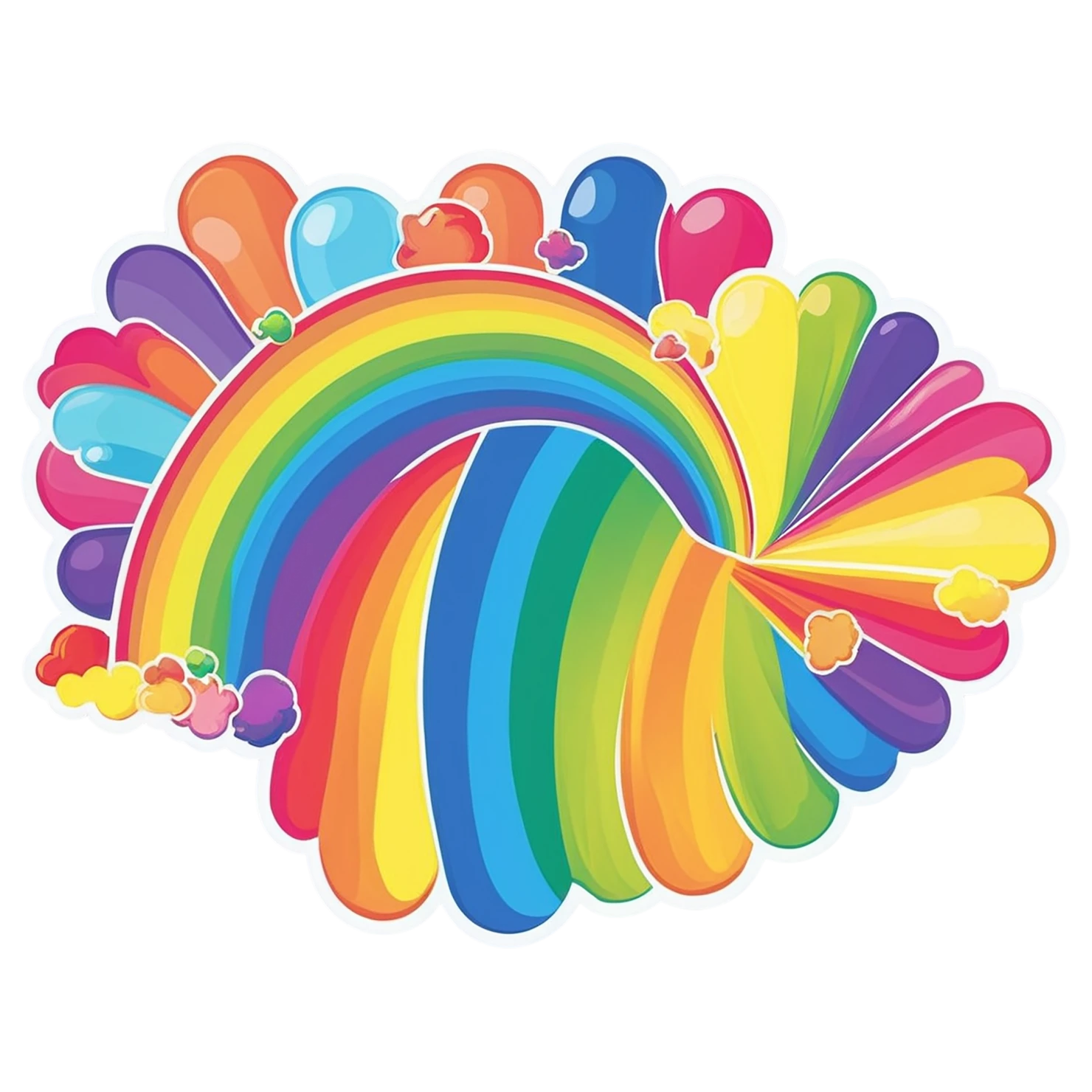 Rainbow cute sticker isolated on transparent background #21576