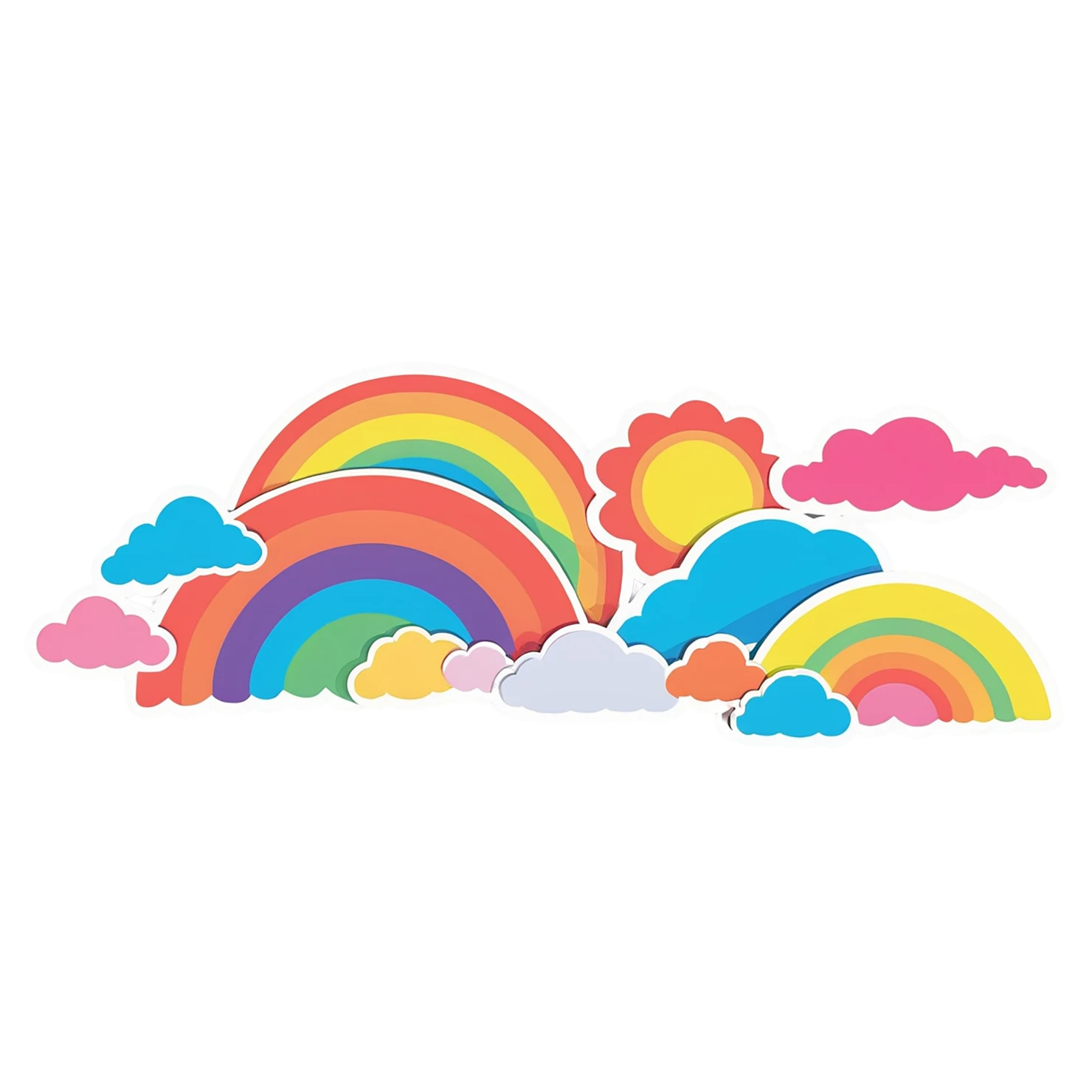 Rainbow cute sticker isolated on transparent background #21577