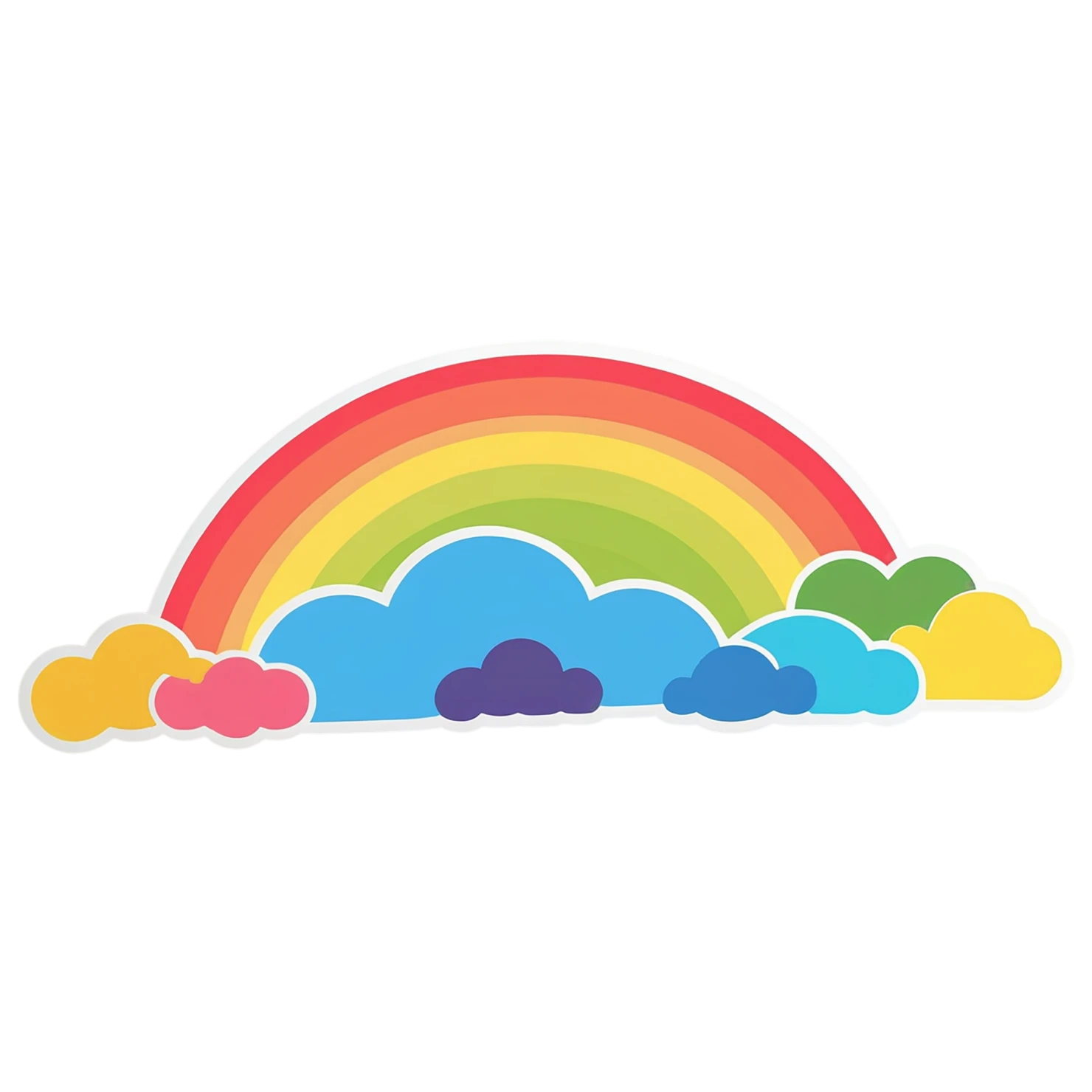 Rainbow cute sticker isolated on transparent background #21578