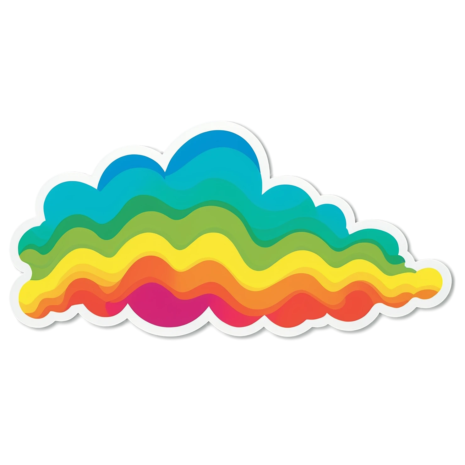 Rainbow cute sticker isolated on transparent background #21580