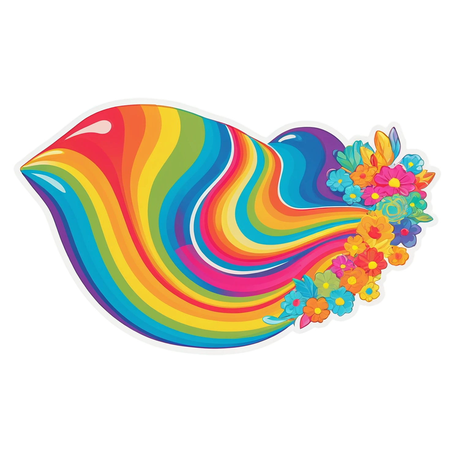 Rainbow cute sticker isolated on transparent background #21581