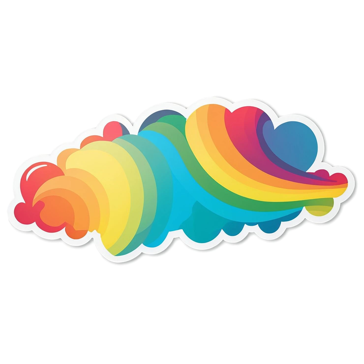 Rainbow cute sticker isolated on transparent background #21583