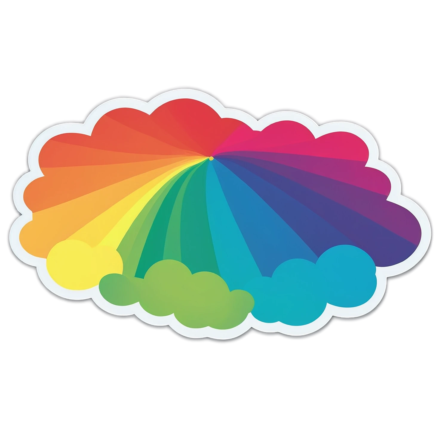 Rainbow cute sticker isolated on transparent background #21584